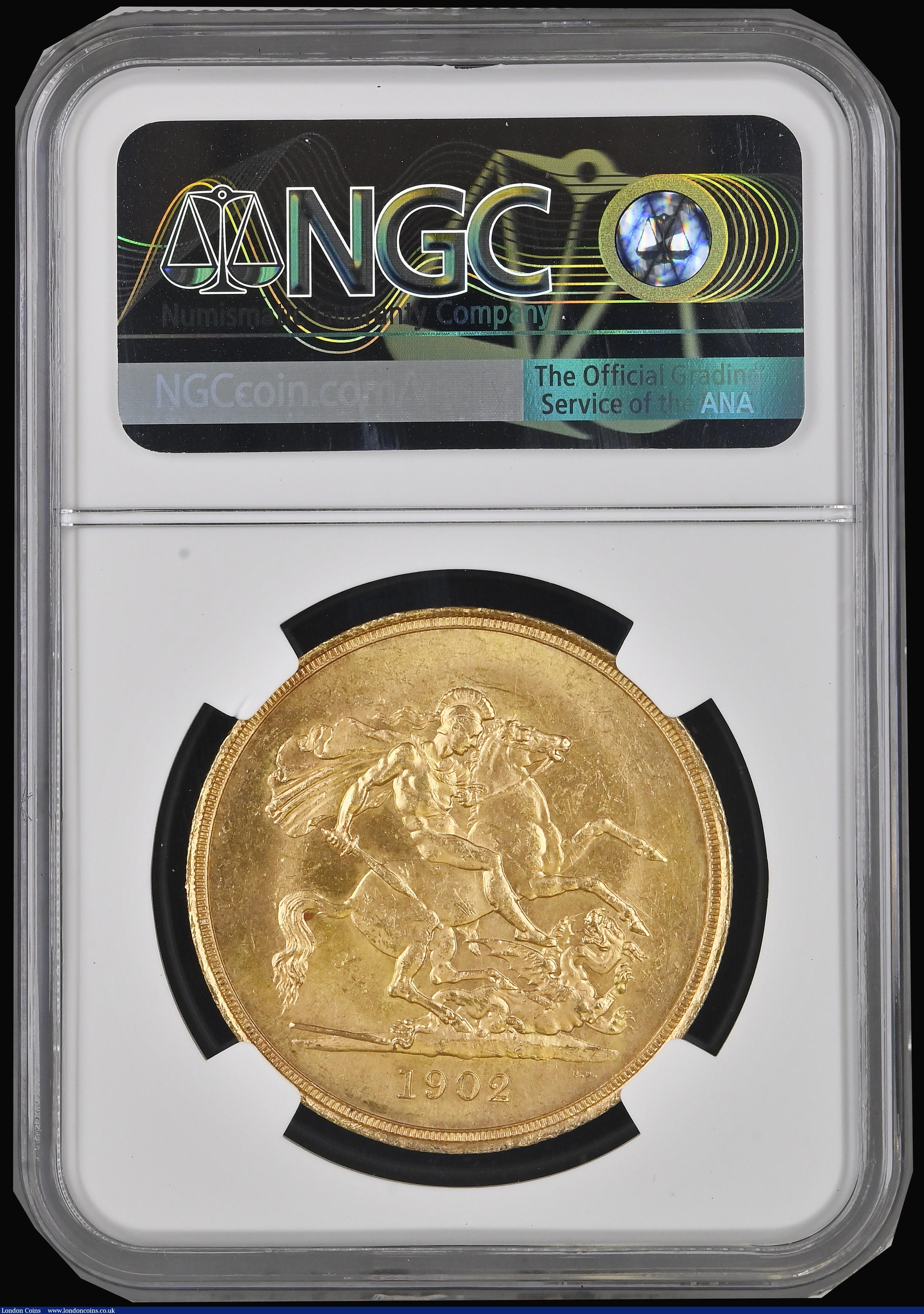 London Coins : A193 : Lot 1227 : Five Pounds 1902 currency issue S.3965 NGC MS62 + an issue seldom seen in MS grades