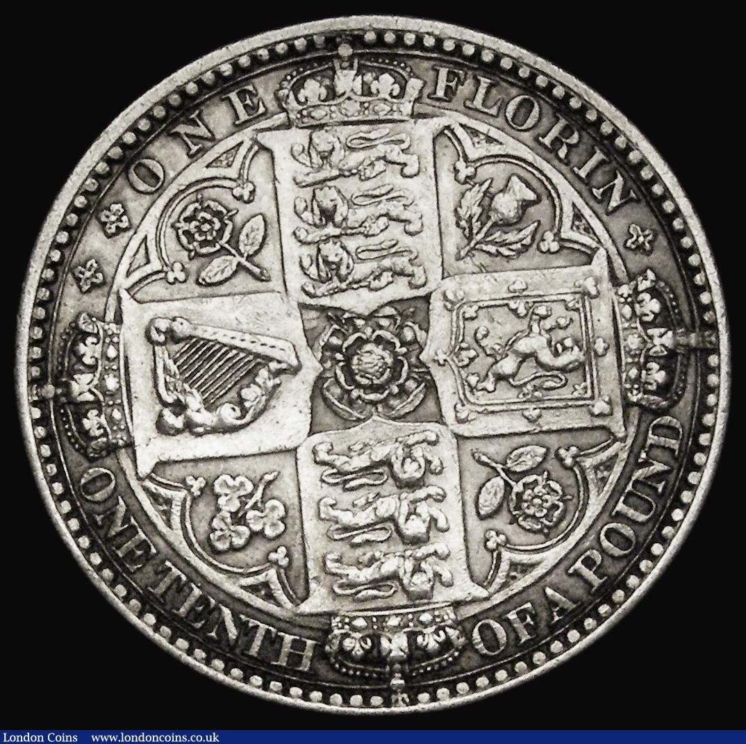 London Coins : A193 : Lot 1234 : Florin 1849 ESC 802, Bull 2815 GVF