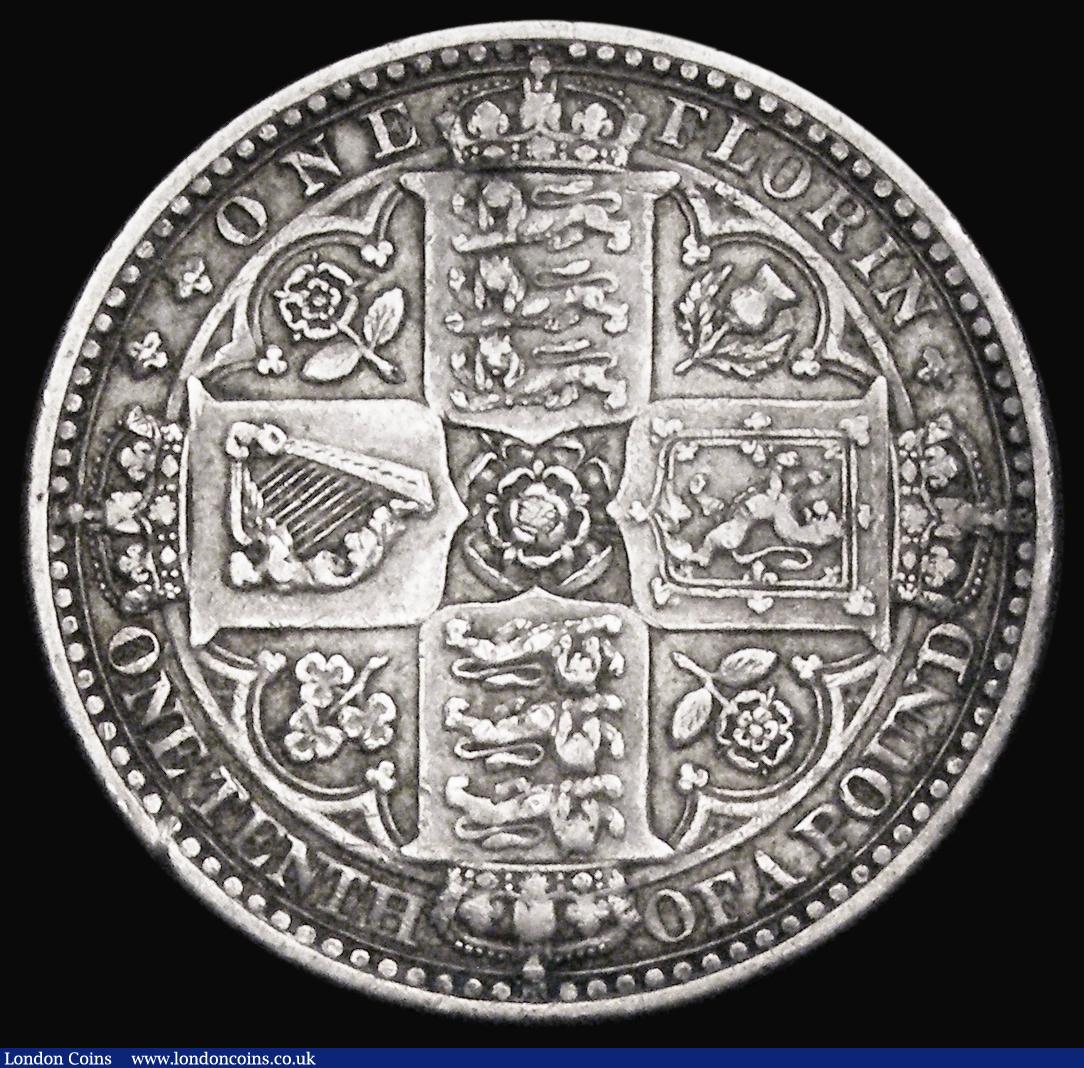 London Coins : A193 : Lot 1235 : Florin 1849 ESC 802, Bull 2815 pleasing VF