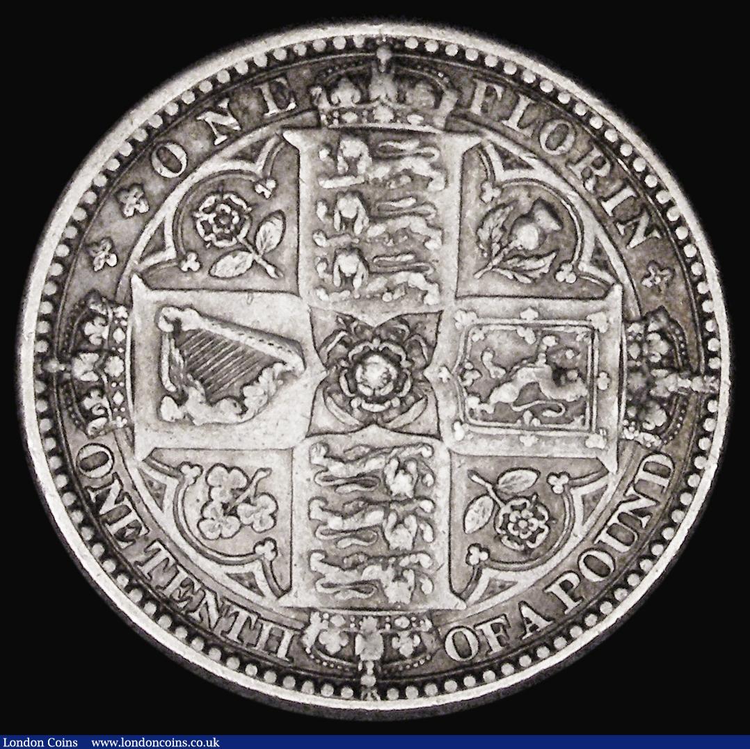 London Coins : A193 : Lot 1236 : Florin 1849 ESC 802, Bull 2815 VF