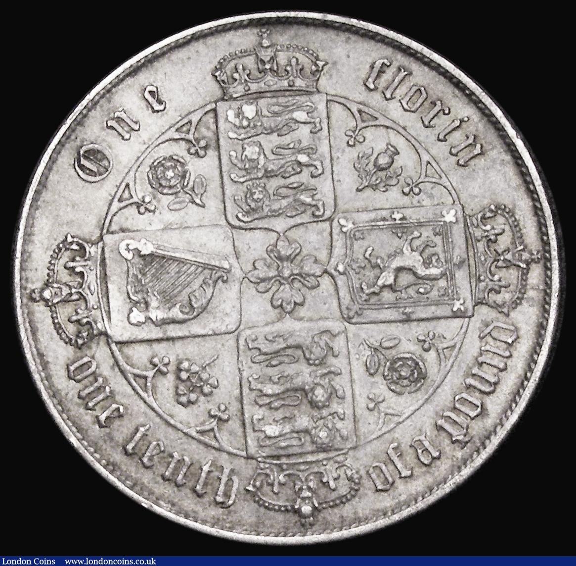 London Coins : A193 : Lot 1244 : Florin 1871 ESC 837, Bull 2874, Die Number 40 VF with a pleasant old tone
