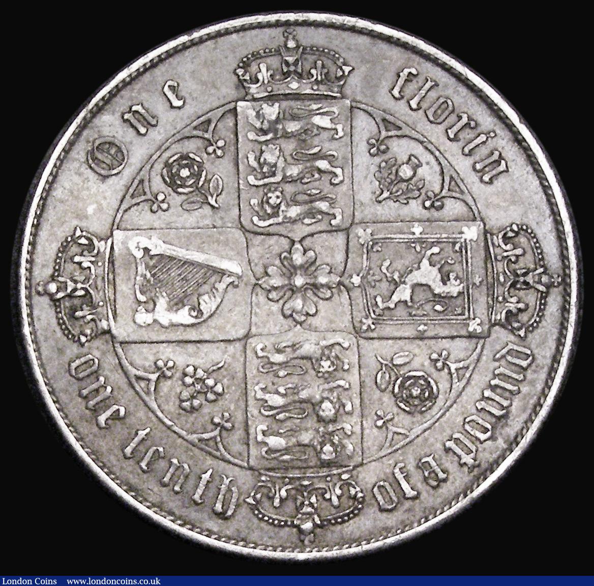 London Coins : A193 : Lot 1245 : Florin 1871 ESC 837, Bull 2874, Die Number 63 VF with an even old tone