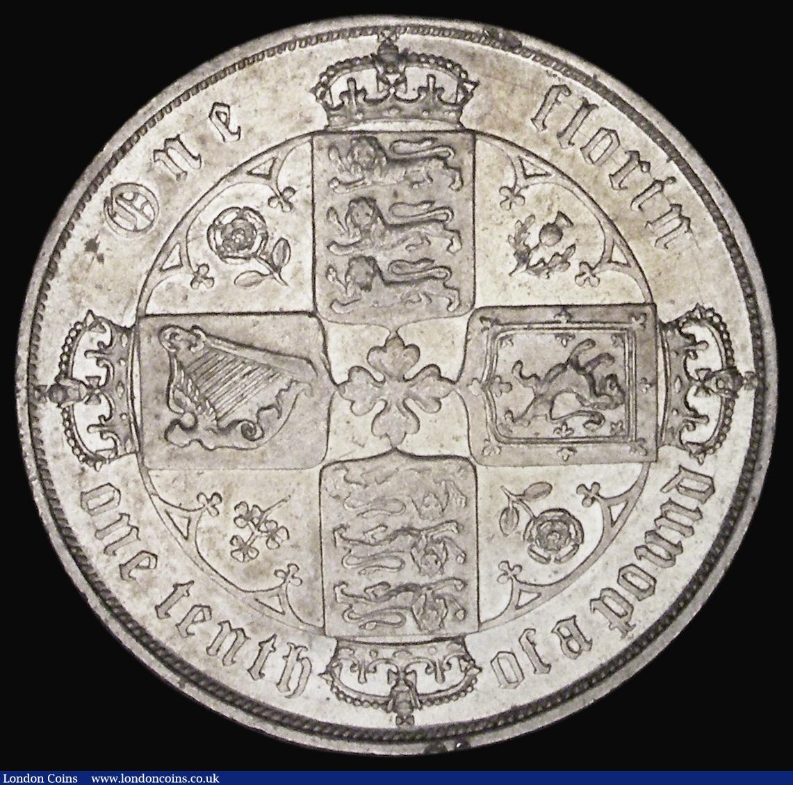 London Coins : A193 : Lot 1246 : Florin 1873 ESC 841 Die Number 36 EF or near so