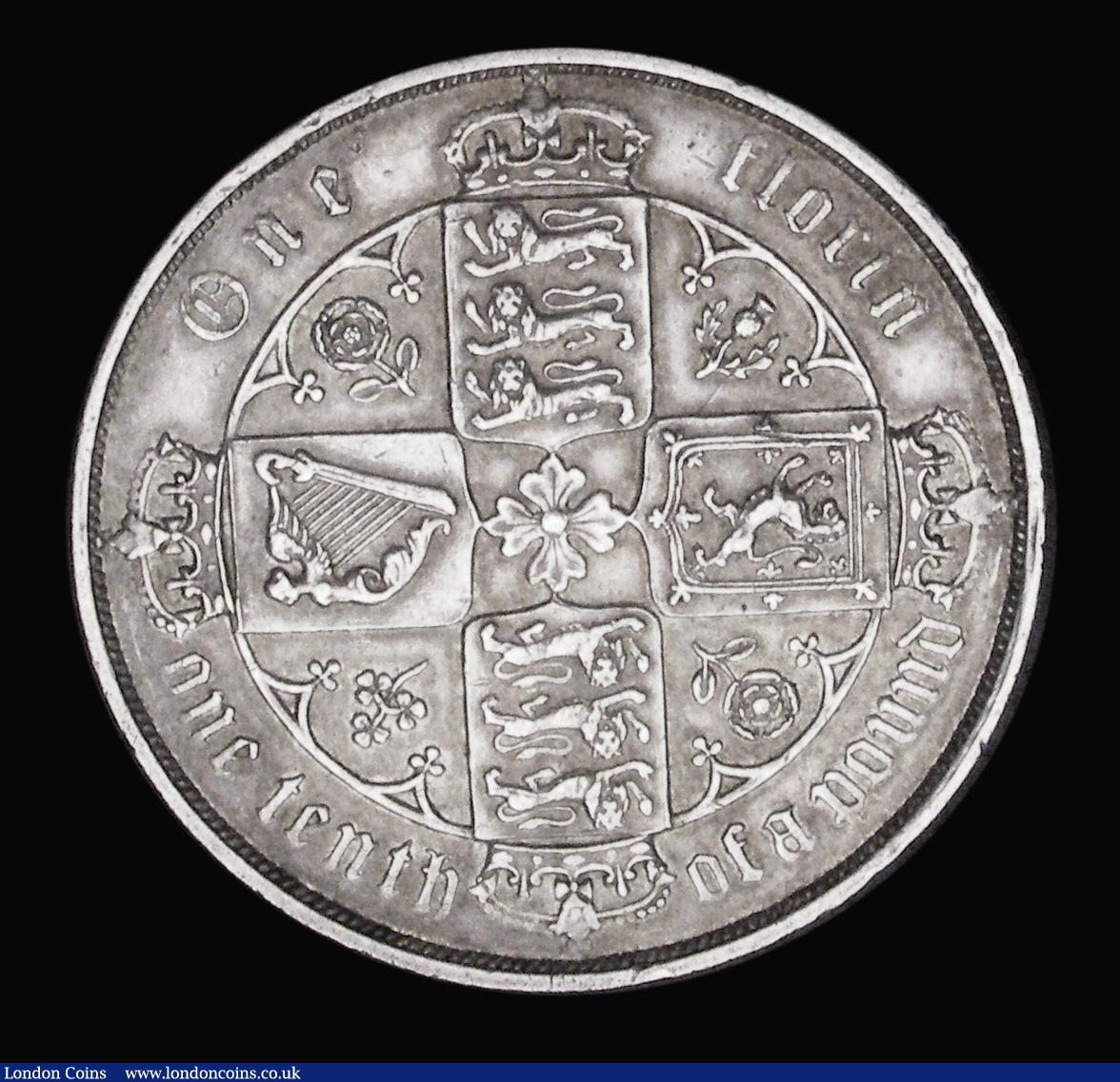 London Coins : A193 : Lot 1248 : Florin 1883 ESC 859, Bull 2905 NEF/EF with some scuffs and contact marks obverse