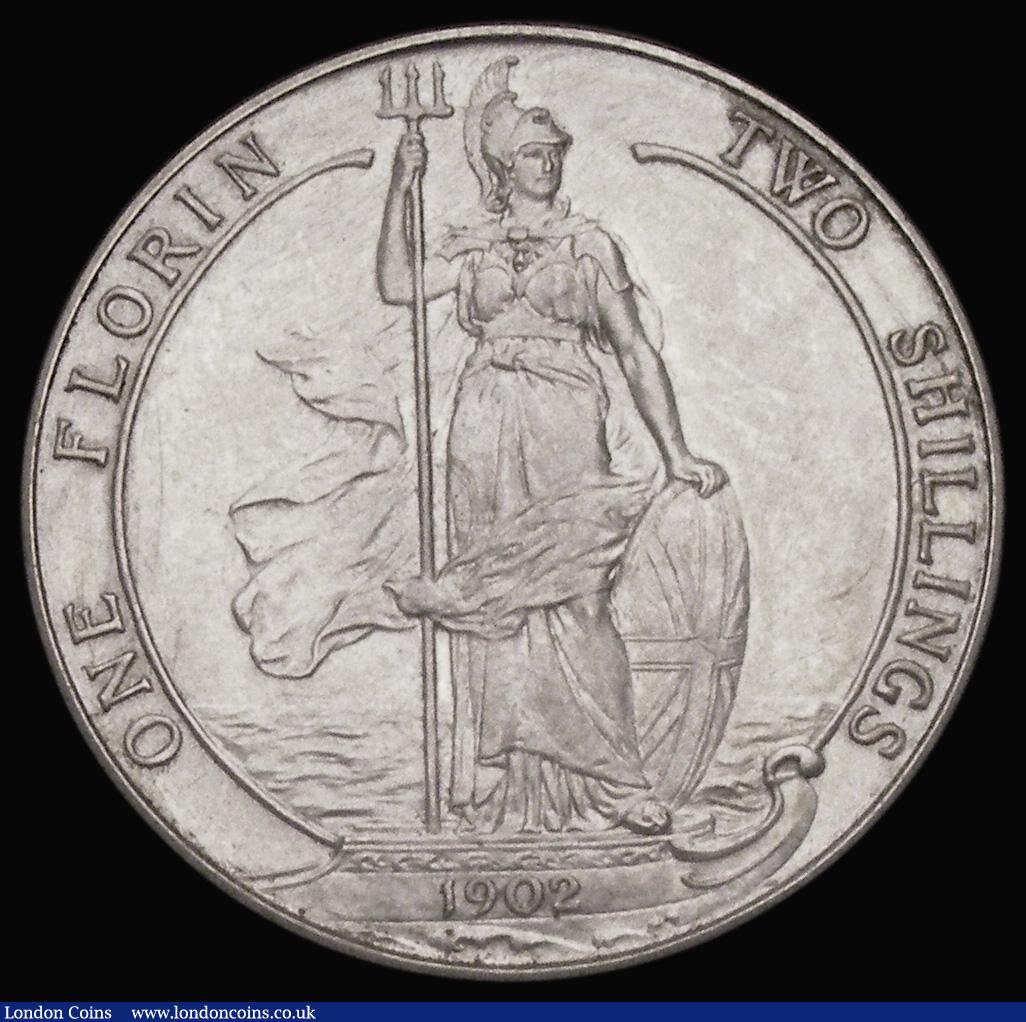London Coins : A193 : Lot 1256 : Florin 1902 Matt Proof ESC 920, Bull 3578 nFDC