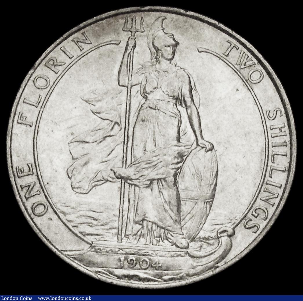 London Coins : A193 : Lot 1258 : Florin 1904 ESC 922, Bull 3580 bright EF