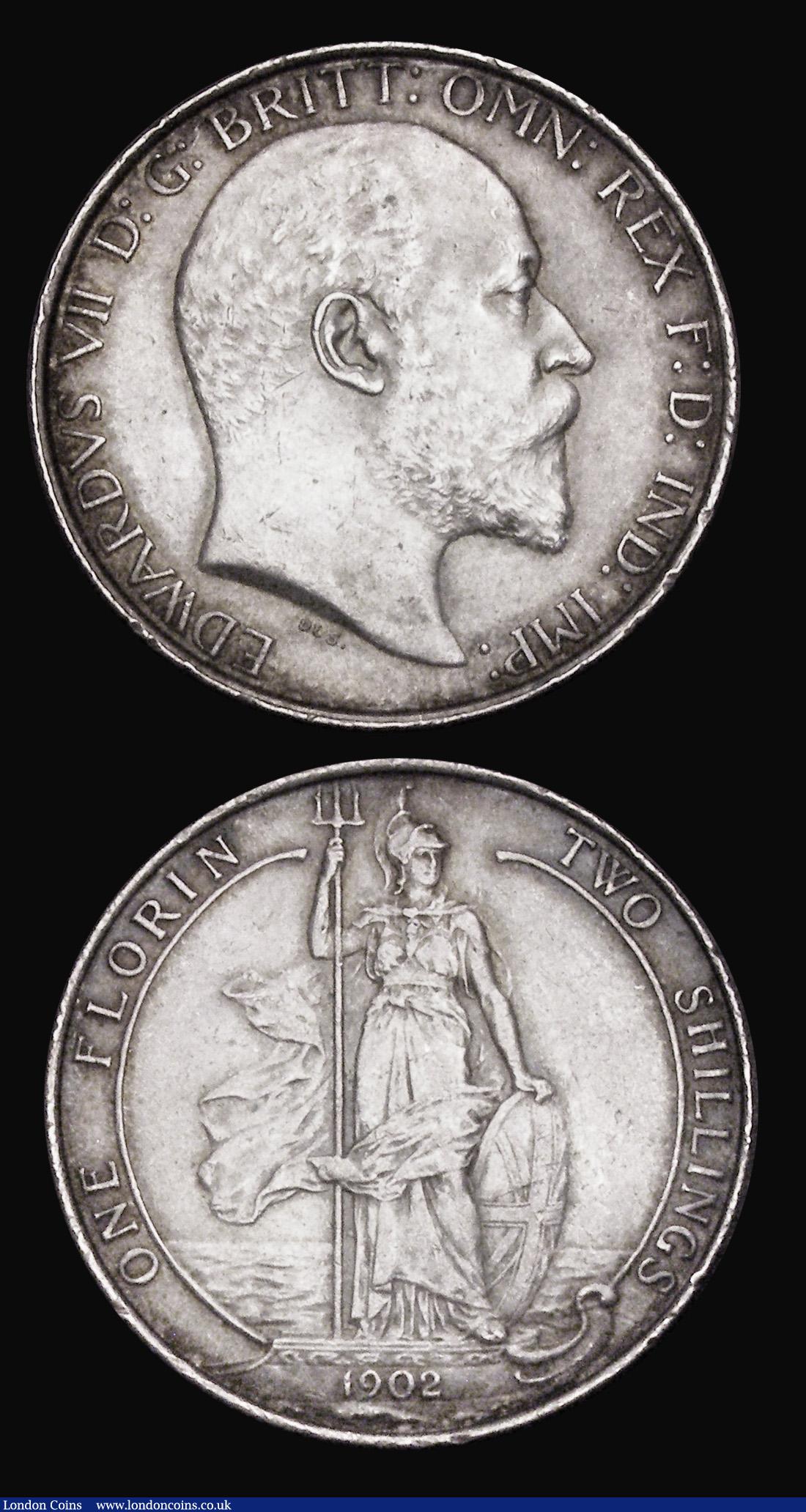 London Coins : A193 : Lot 1275 : Florins (2) 1902 currency AU and 1906 EF