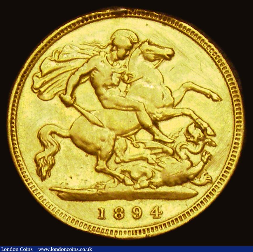 London Coins : A193 : Lot 1318 : Half Sovereign 1894 an ex jewellery piece