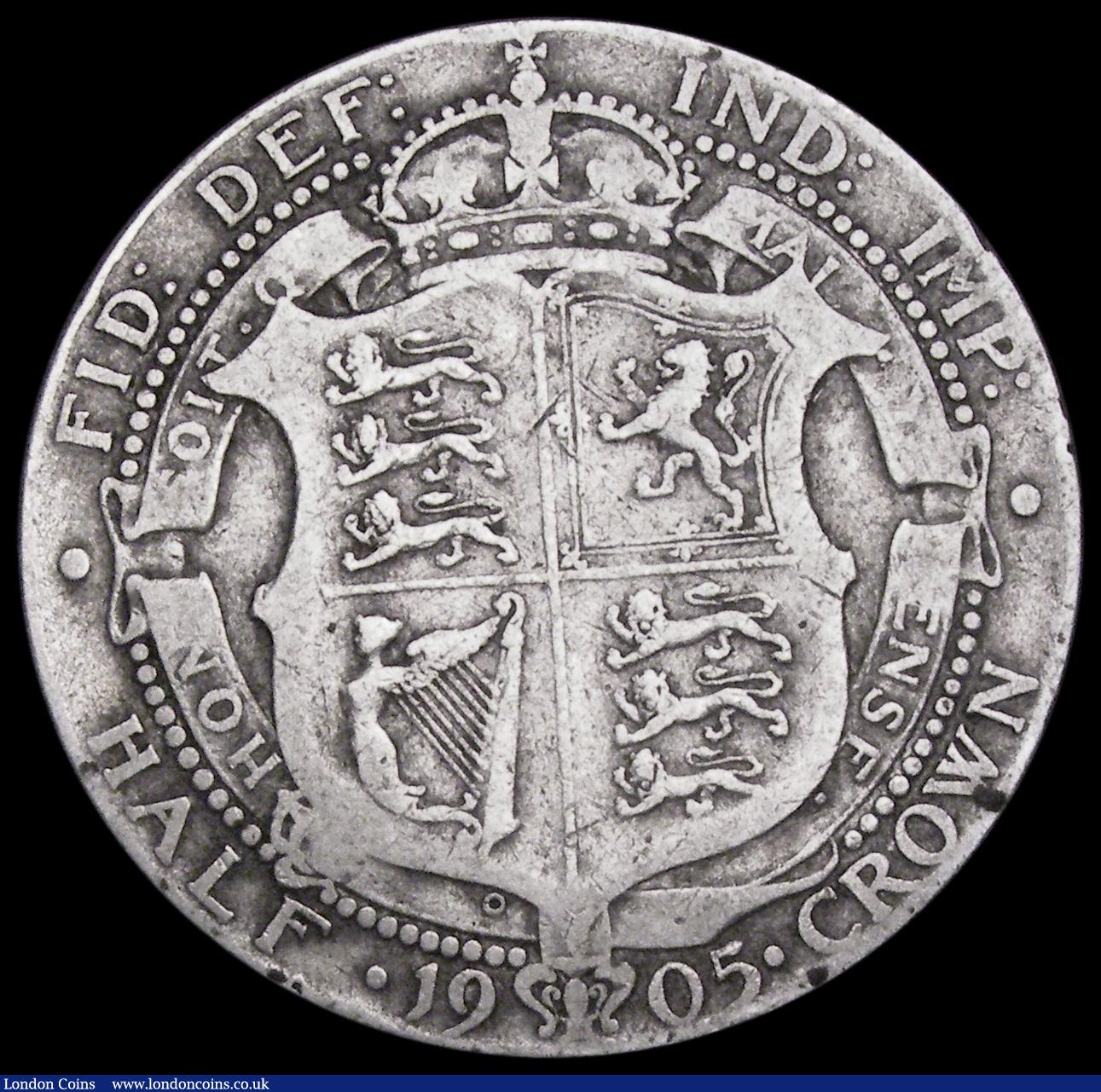 London Coins : A193 : Lot 1397 : Halfcrown 1905 ESC 750, Bull 3571 Fine or near so a very collectable example of this key date rarity