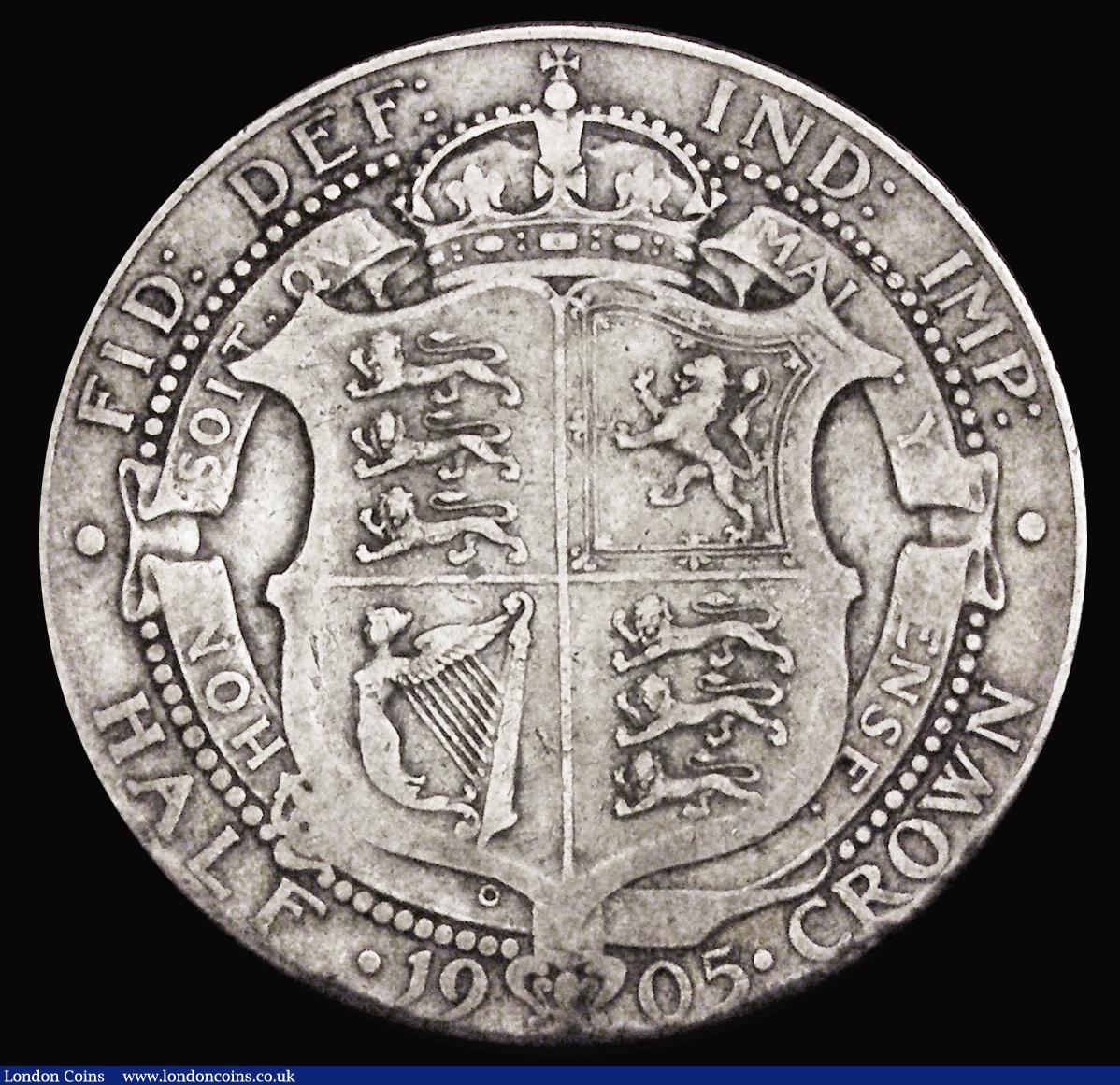 London Coins : A193 : Lot 1398 : Halfcrown 1905 ESC 750, Bull 3571 Fine or near so, the key date in the series