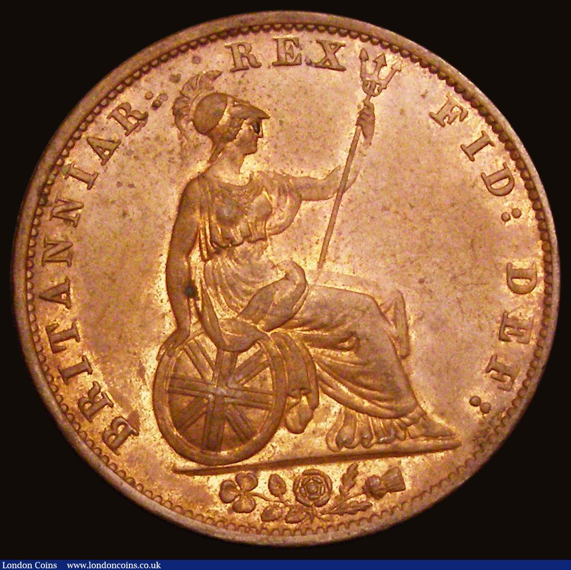 London Coins : A193 : Lot 1470 : Halfpenny 1837 Peck 1465 EF/AU the reverse with some lustre and with doubling of the 837 of the date