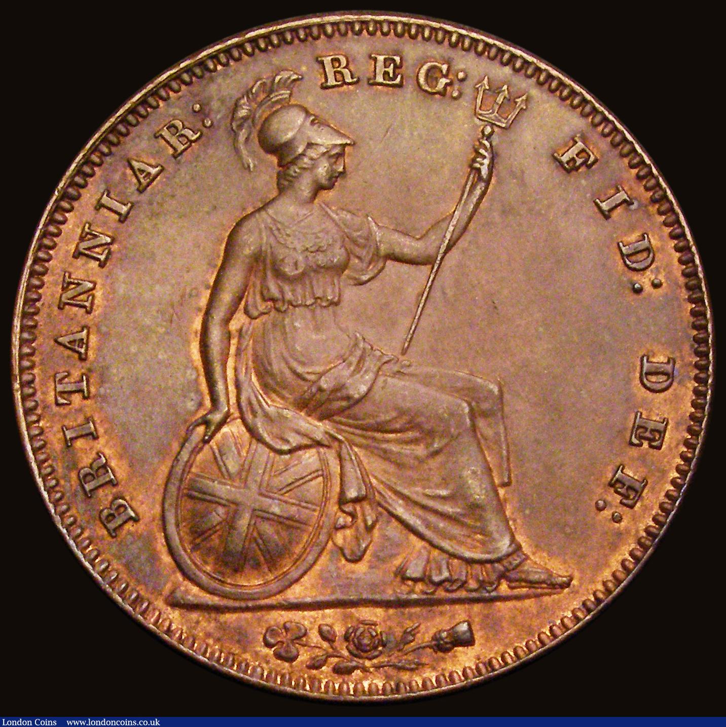 London Coins : A193 : Lot 1558 : Penny 1854 Plain Trident Peck 1506 Unc with a good amount of peripheral lustre