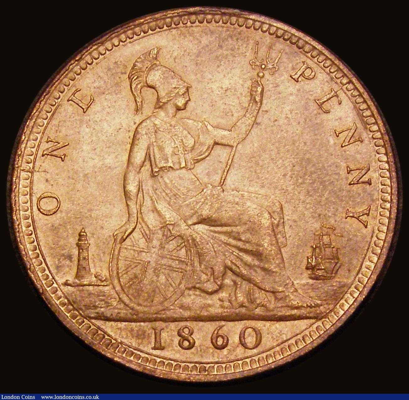 London Coins : A193 : Lot 1565 : Penny 1860 Freeman 10 dies 2+D EF once cleaned