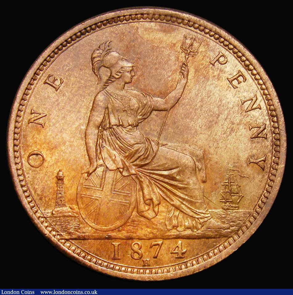 London Coins : A193 : Lot 1600 : Penny 1874H Freeman 66 dies 6+G CGS 80 and with subdued lustre