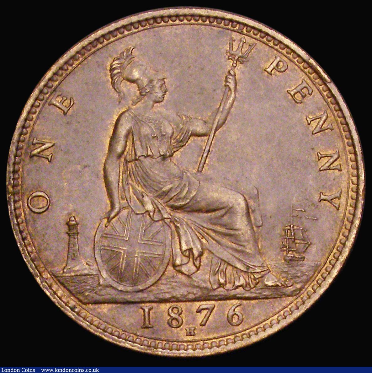 London Coins : A193 : Lot 1610 : Penny 1876H Freeman 88 dies 8+J the scarcer Wide date type, EF