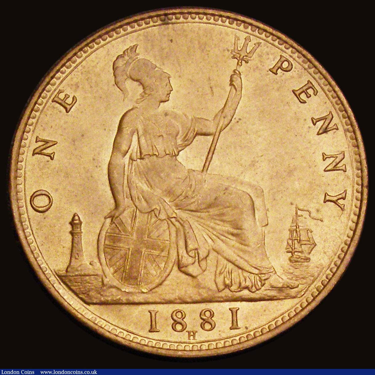 London Coins : A193 : Lot 1616 : Penny 1881H Freeman 108 dies 11+M UNC one cleaned