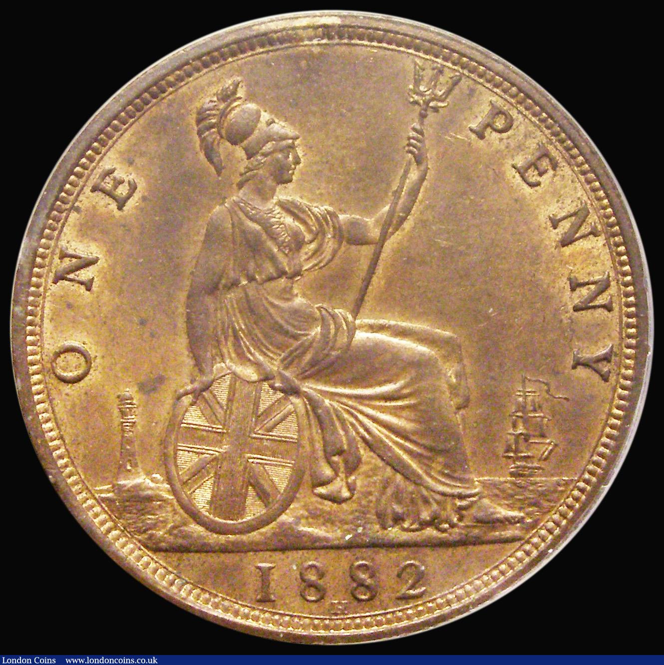 London Coins : A193 : Lot 1619 : Penny 1882H Freeman 115 CGS AU 78