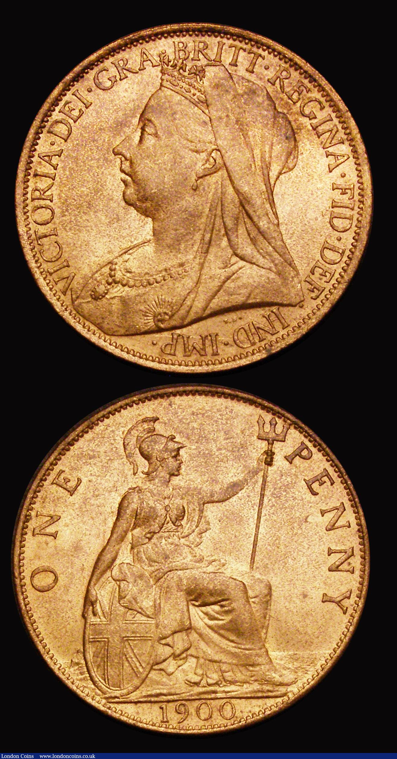 London Coins : A193 : Lot 1630 : Penny 1898 and 1900 both lustrous Unc 