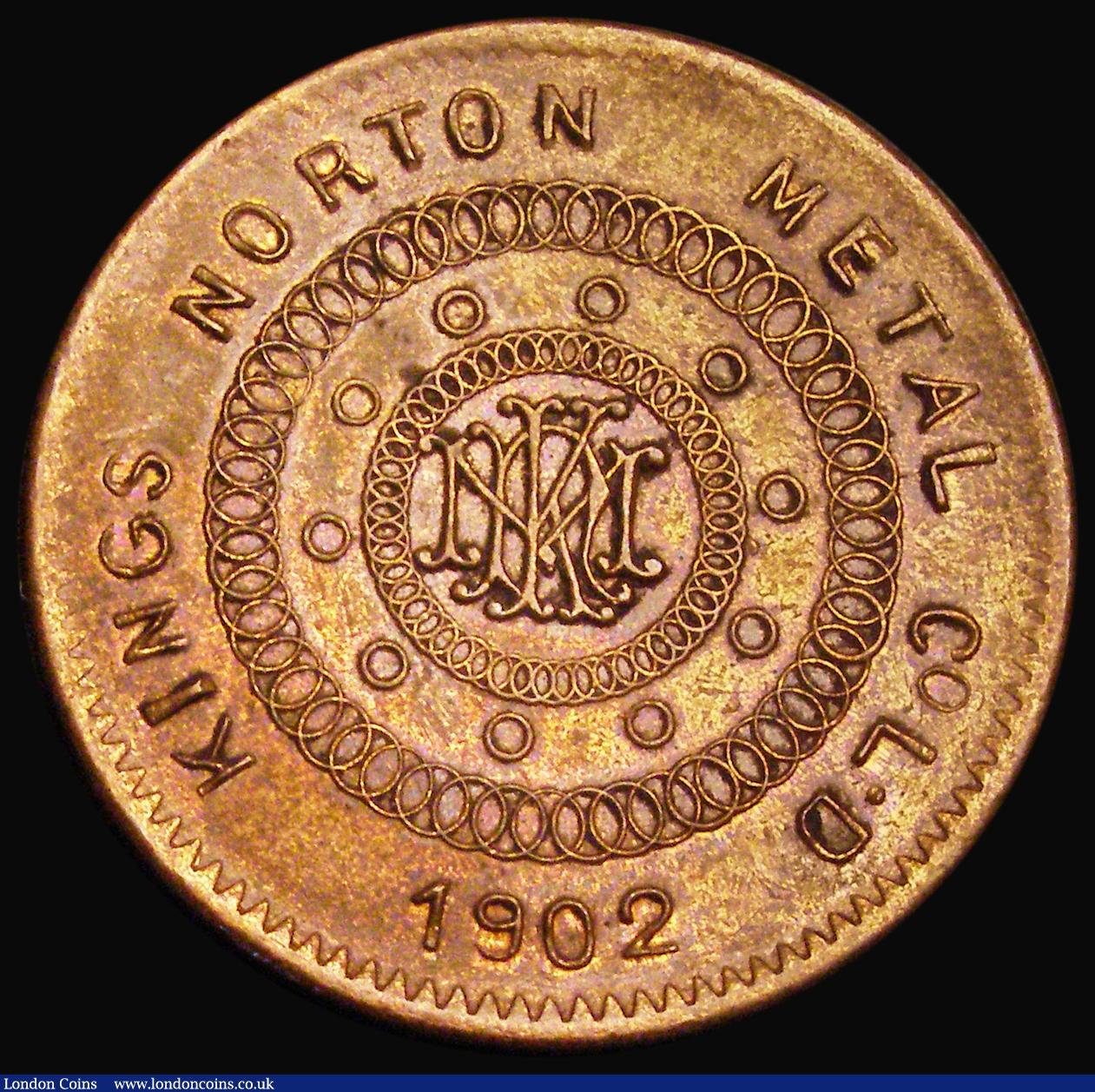 London Coins : A193 : Lot 1634 : Penny 1902 Edward VII trial produced by the Kings Norton Metal Co. Birmingham. Obverse: Bust of the ...