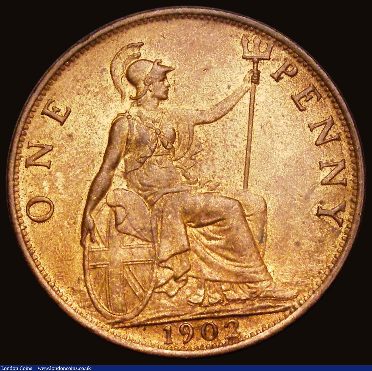London Coins : A193 : Lot 1639 : Penny 1902 Low Tide Freeman 156 dies 1+A. UNC with subdued lustre under some toning