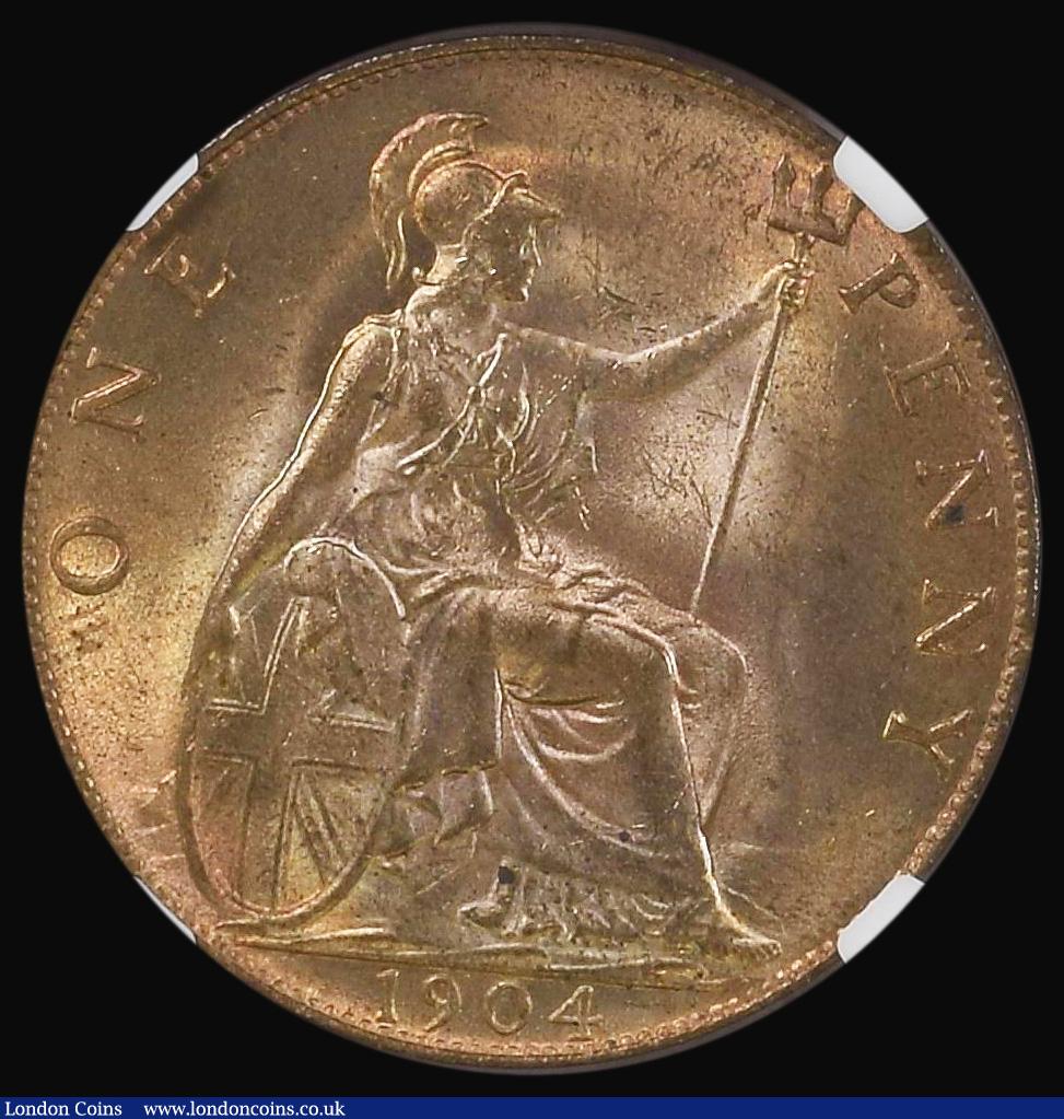 London Coins : A193 : Lot 1642 : Penny 1904 Freeman 159 dies 1+B NGC MS64RD desirable thus