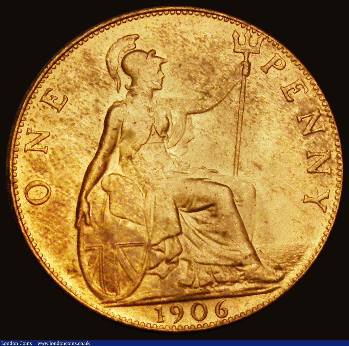 London Coins : A193 : Lot 1643 : Penny 1906 Freeman 162 dies 1+B Lustrous UNC the obverse near full lustre