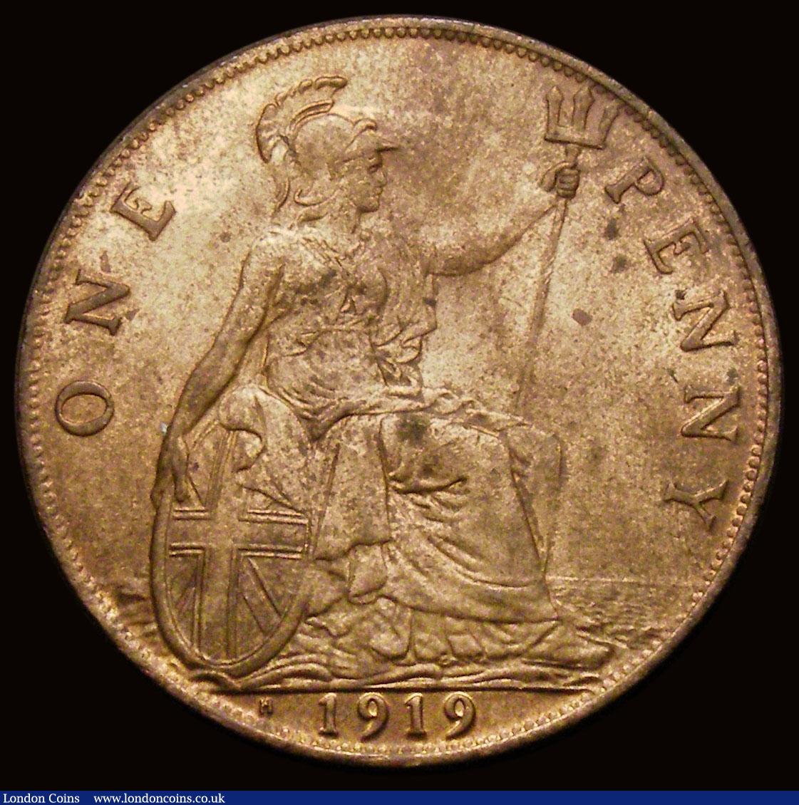 London Coins : A193 : Lot 1651 : Penny 1919 H. Dies 2+B Freeman 186 graded 78 by CGS and scarce in this high grade