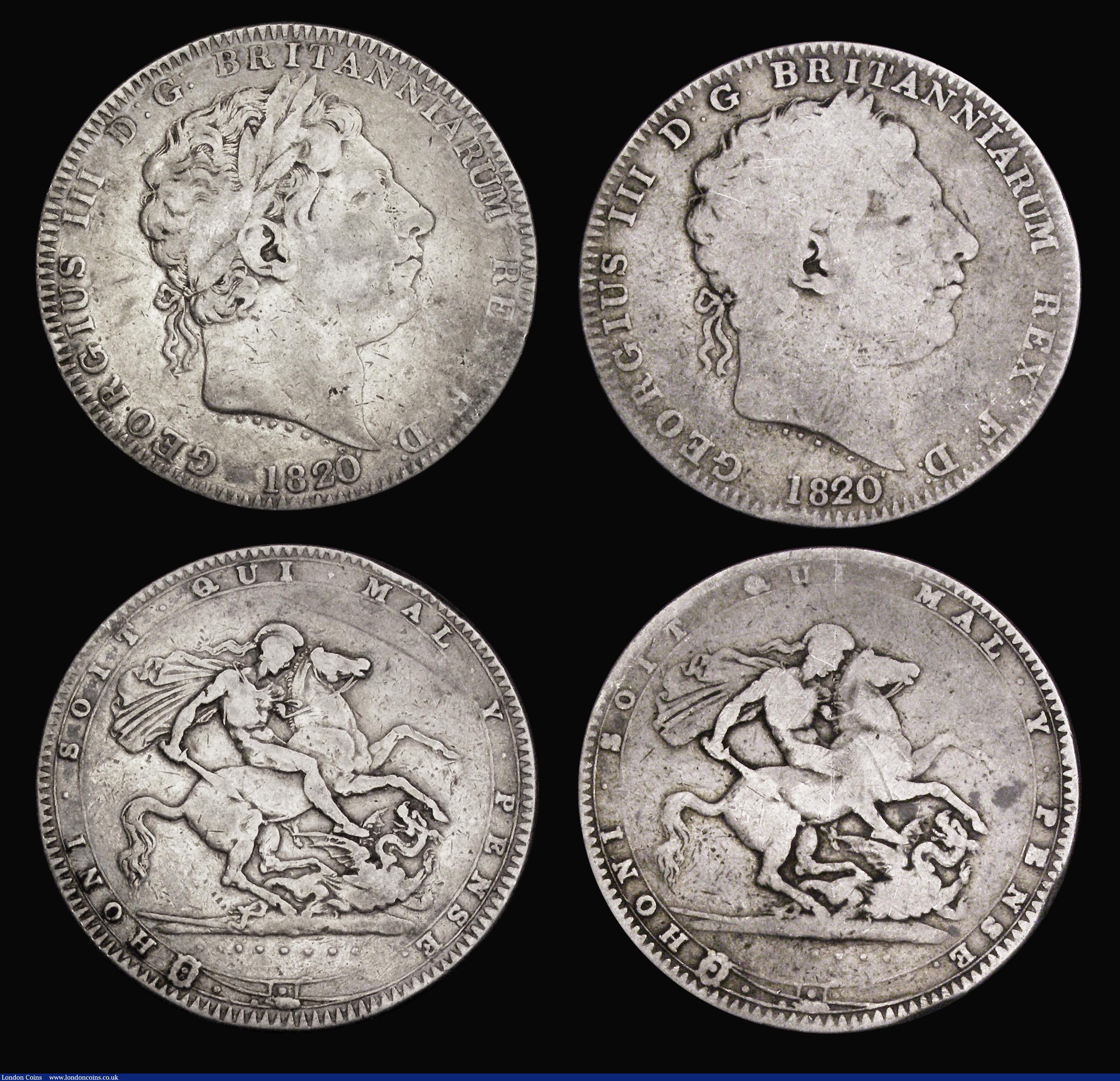 London Coins : A193 : Lot 2069 : Crowns George III 1820 (5) VG-Fine