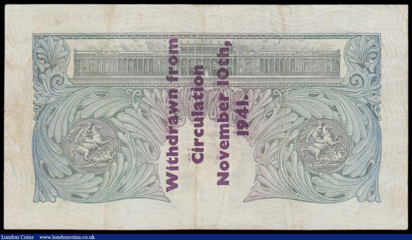 London Coins : A193 : Lot 22 : One Pound Green Peppiatt B239C Type C Full stop after year reverse only. Guernsey overprint "Wi...