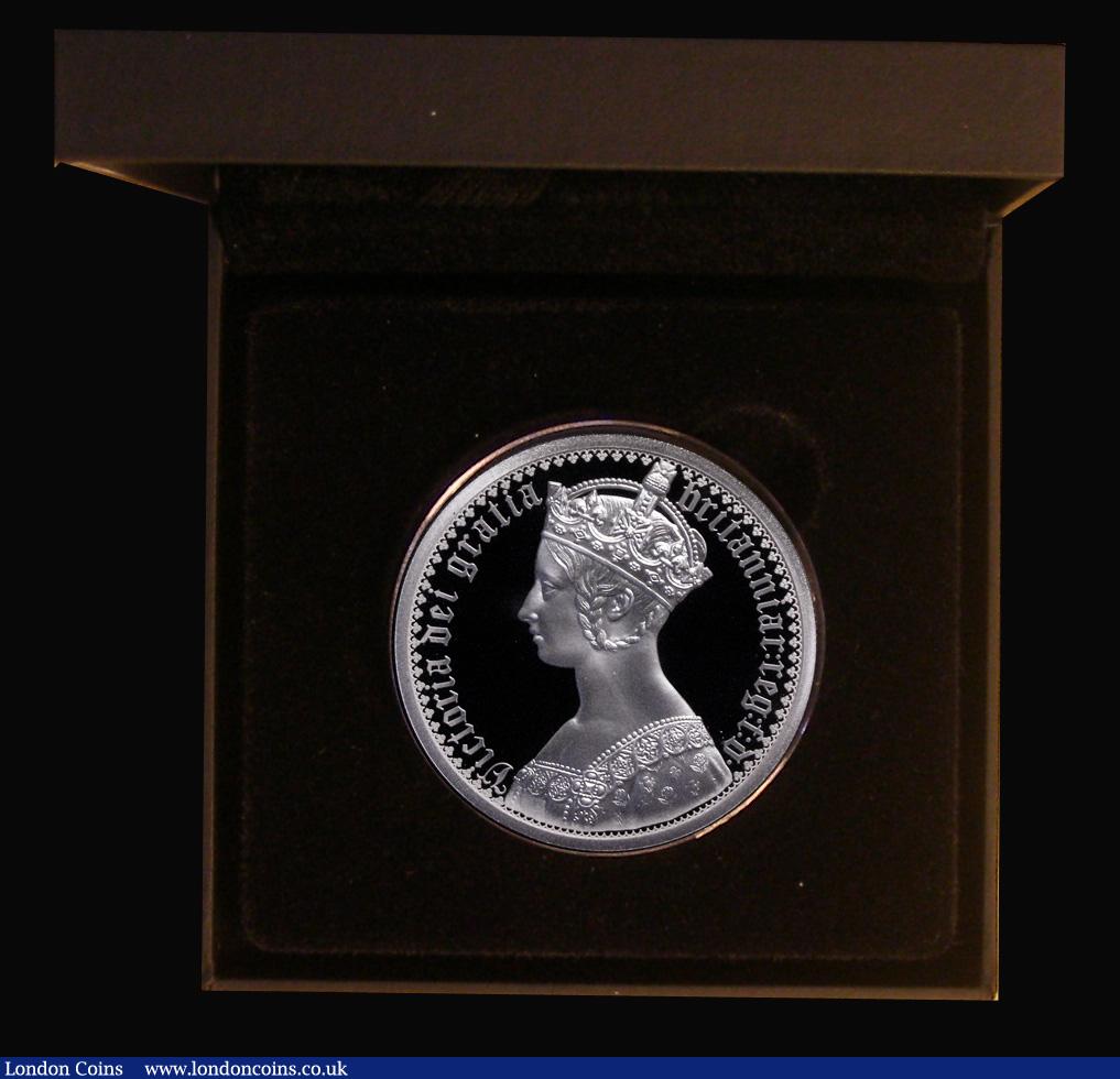 London Coins : A193 : Lot 229 : Five Pounds 2021 The Great Engravers - William Wyon, Gothic Head of Queen Victoria on the reverse, 2...