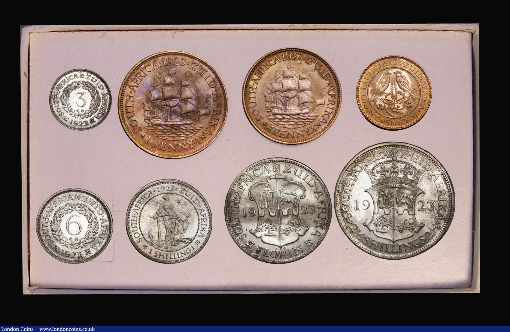 London Coins : A193 : Lot 439 : South Africa Proof Set 1923 (8 coins) Halfcrown to Farthing KM#PS2 nFDC with some toning, comes in t...