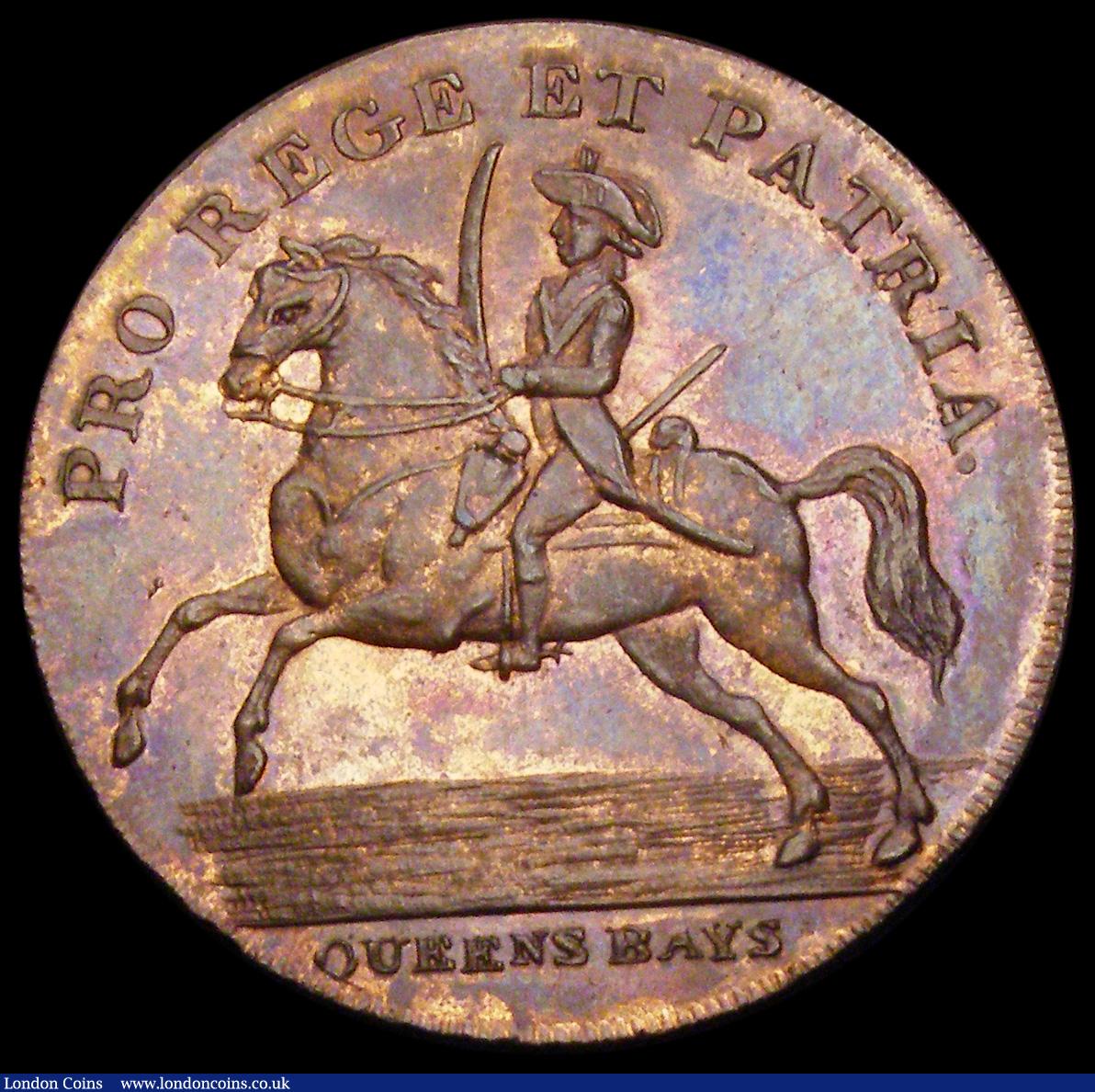 London Coins : A193 : Lot 480 : Halfpenny Birmingham undated dragoon mounted D&H 61 Choice and Prooflike with some lustre