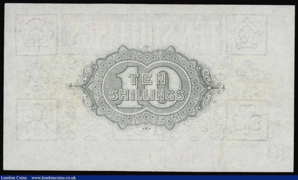 London Coins : A193 : Lot 5 : Ten Shillings 1919 Red, Dash T26  G/22 341601 VF