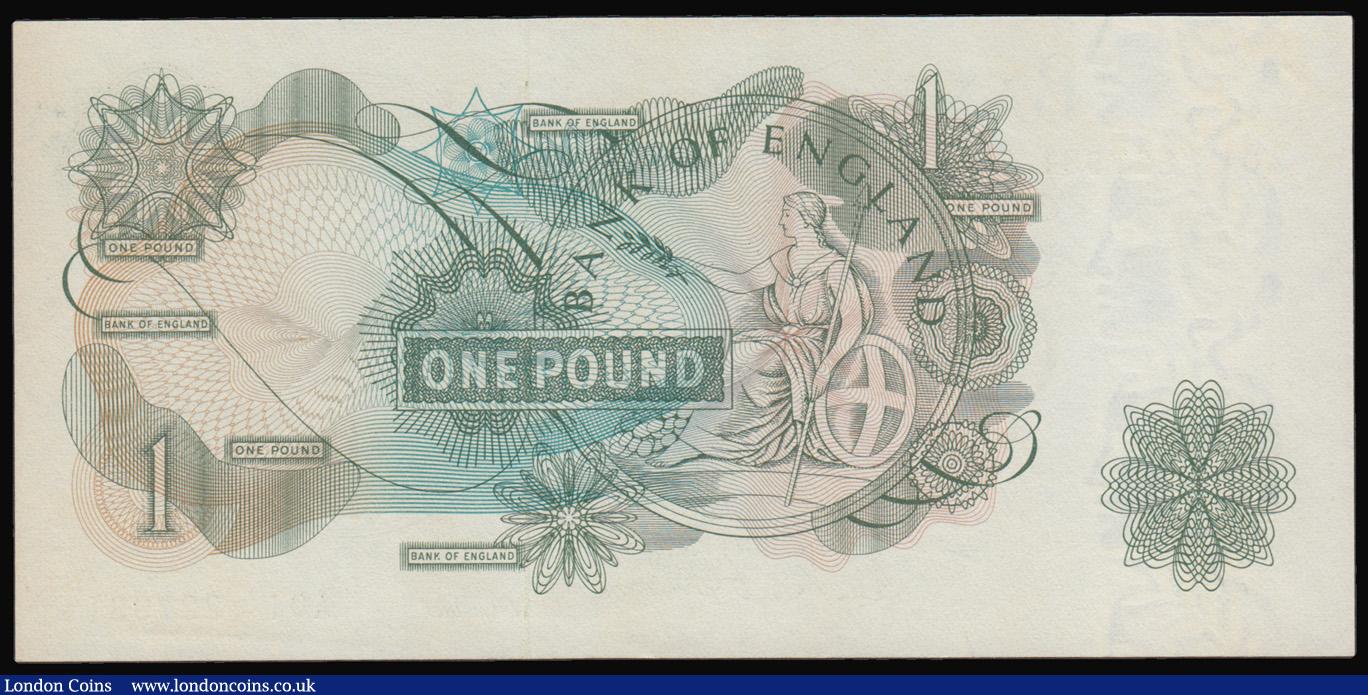 London Coins : A193 : Lot 50 : One Pound O'Brien 1960 Britannia in Medallion reverse B281 first run A01 227981 AU-UNC and the ...