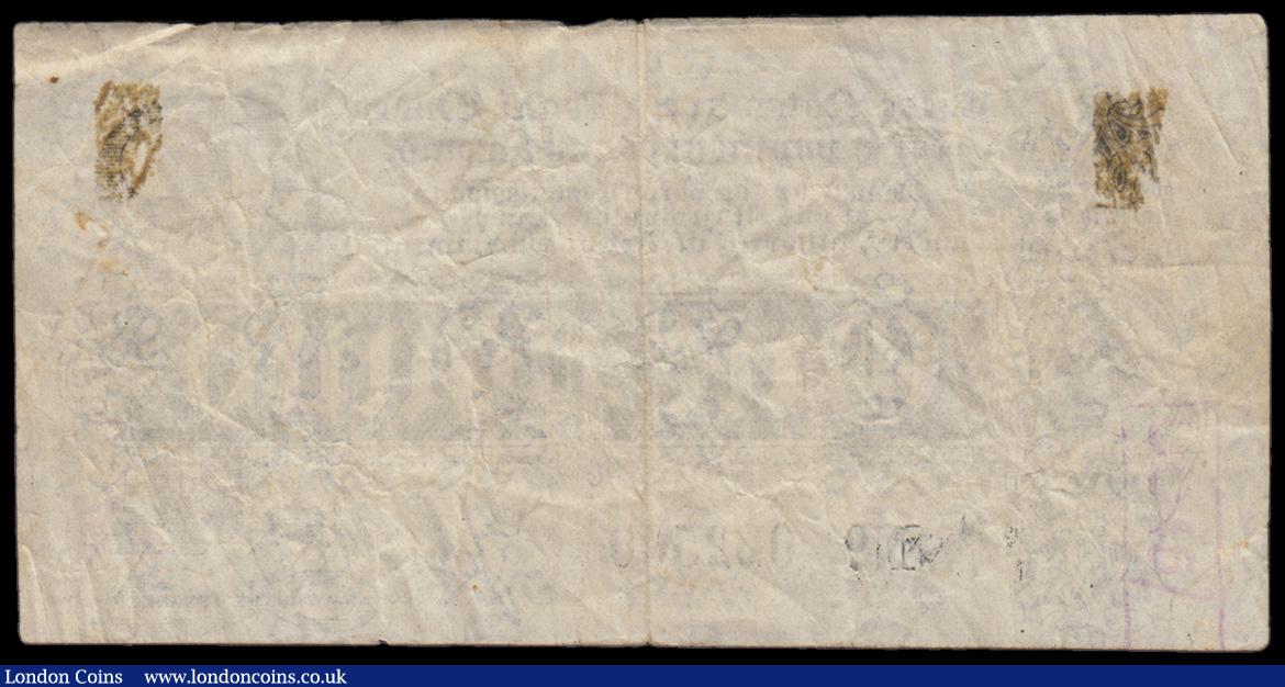 London Coins : A193 : Lot 6 : One Pound Bradbury T3.3 issued 1914, series N/1 022500 Fine but has two adhesive marks reverse where...