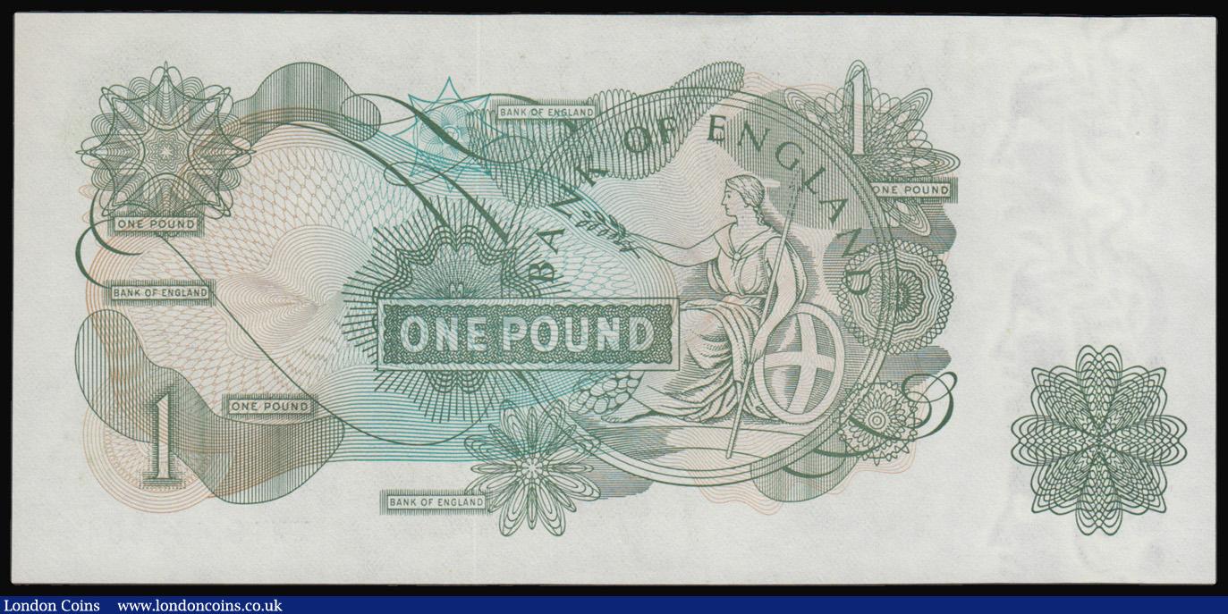 London Coins : A193 : Lot 64 : One Pound Page B323 MW19 447304 scarce last run replacement, issued 1970, UNC