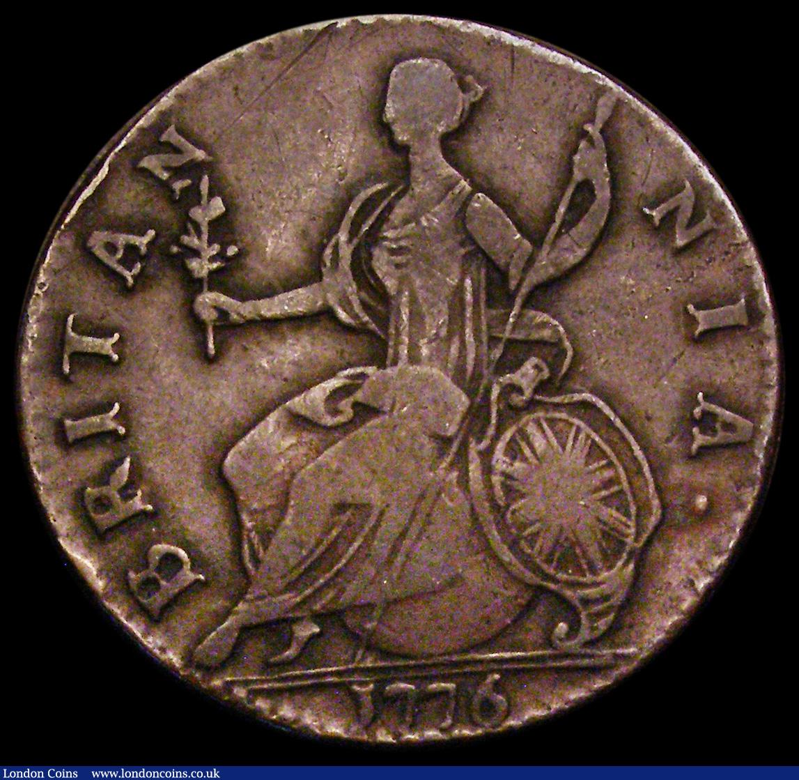 London Coins : A193 : Lot 649 : Evasion Halfpenny 1776 VF