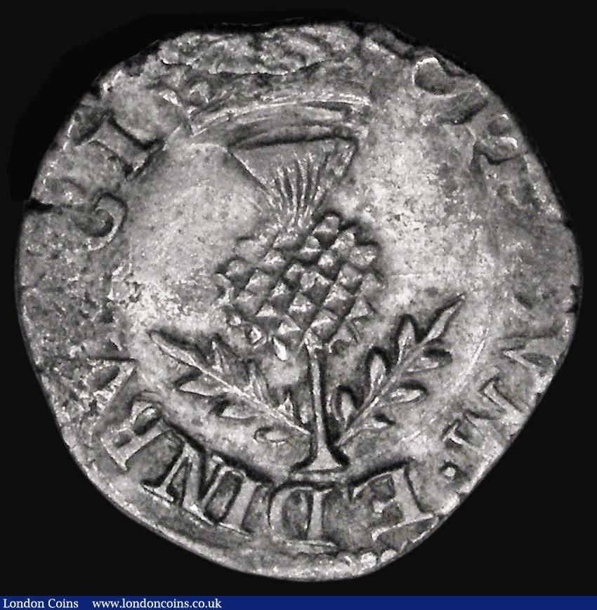 London Coins : A193 : Lot 891 : Scotland Eightpenny Groat James VI, Before Accession to the English Throne, (1583-1590) No inner cir...