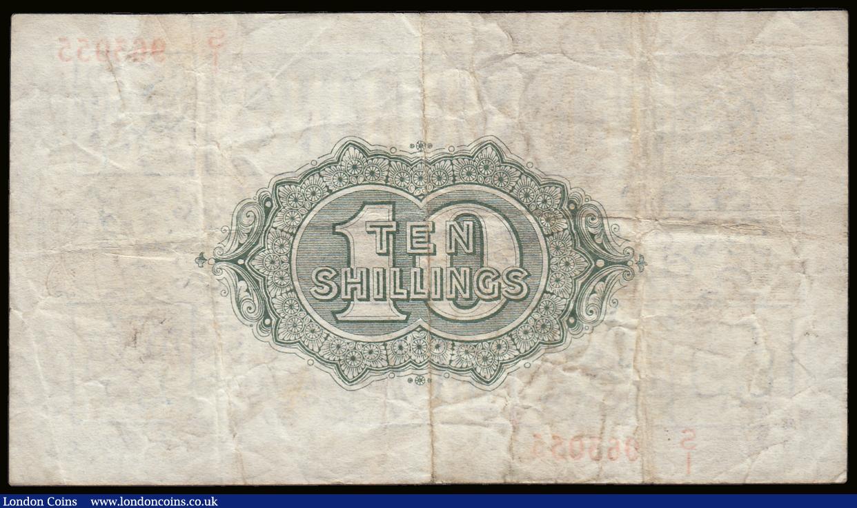 London Coins : A193 : Lot 9 : Ten Shillings Warren Fisher T30 issued 1922 last series S/1 963055, Bold Fine