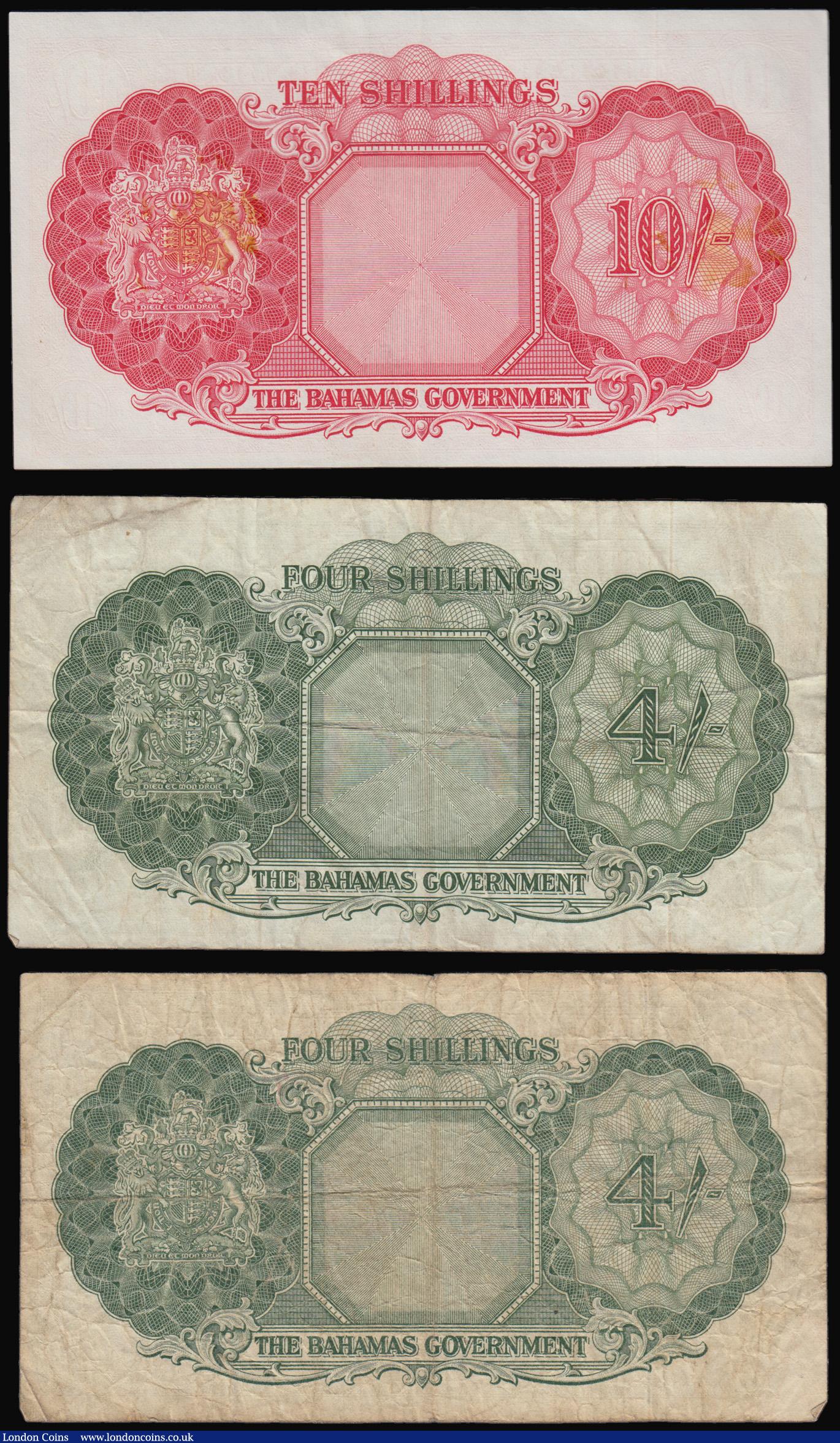 London Coins : A193 : Lot 94 : Bahamas Young QE II portrait (1953) (3) 10 Shillings Sweeting and Bethel Pick 14c AU but with two ar...