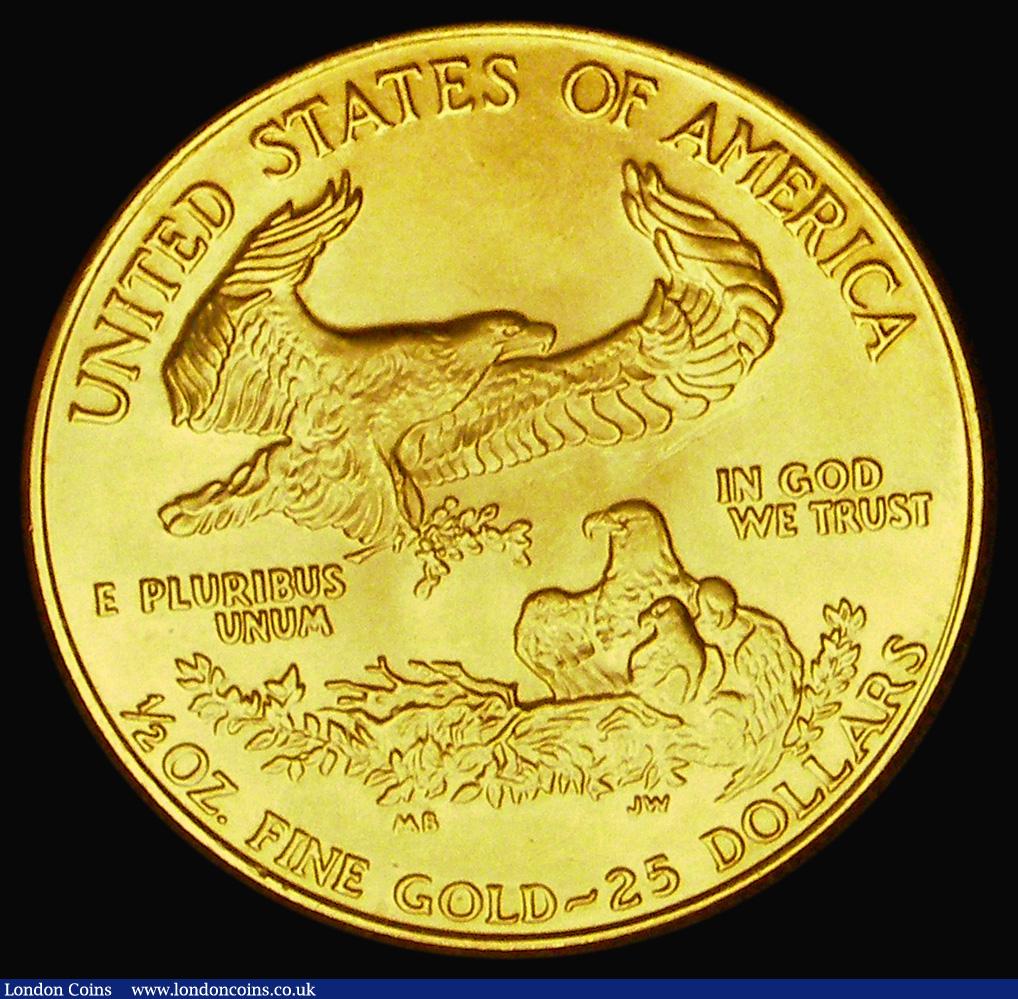 London Coins : A193 : Lot 952 : USA 25 Dollars MCMLXXXVI (1986) Half Ounce Gold KM218 Unc