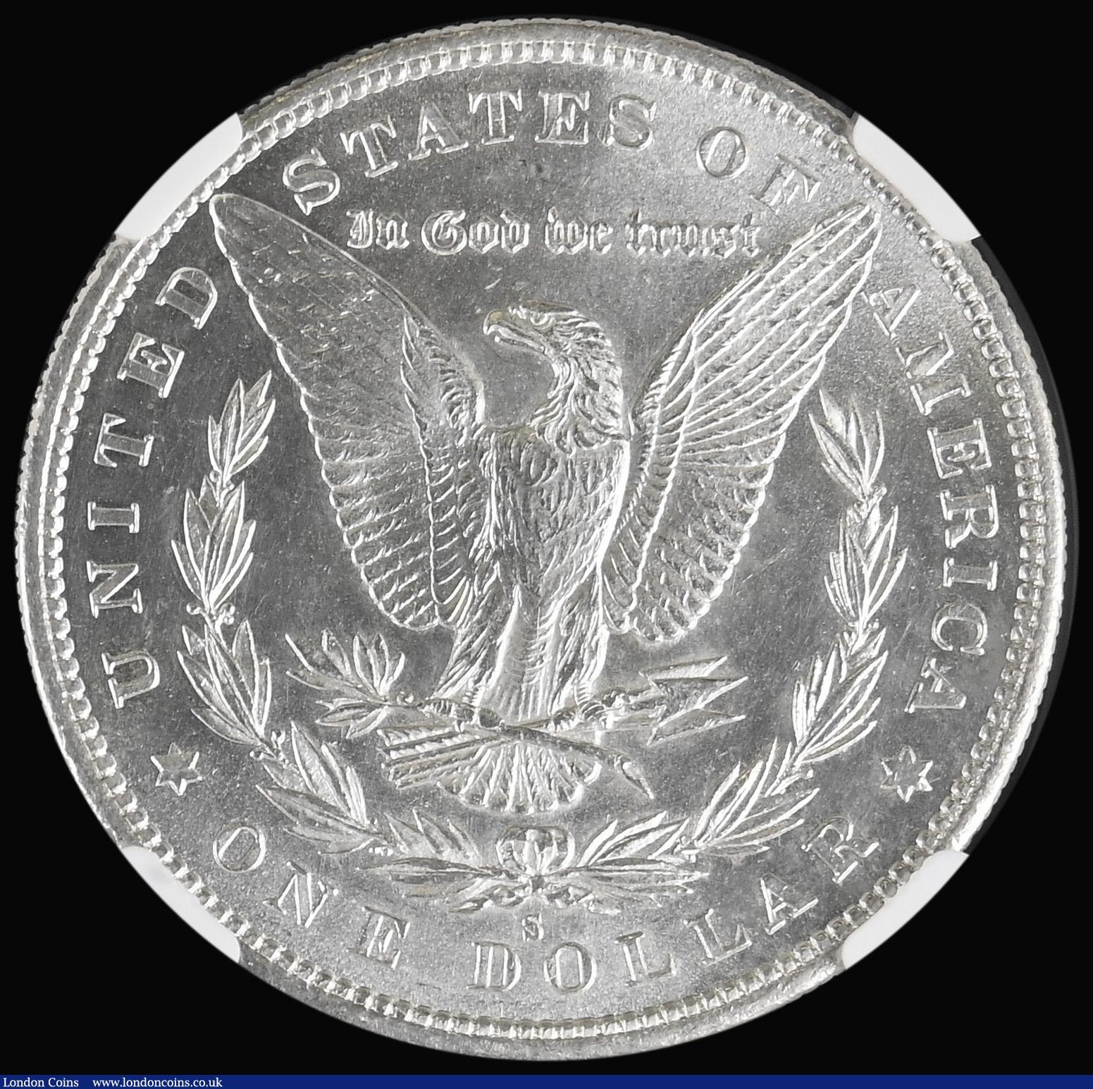 London Coins : A193 : Lot 957 : USA Dollar 1879S Morgan in a NGC Holder UNC DETAILS CLEANED (looks choice and prooflike) 