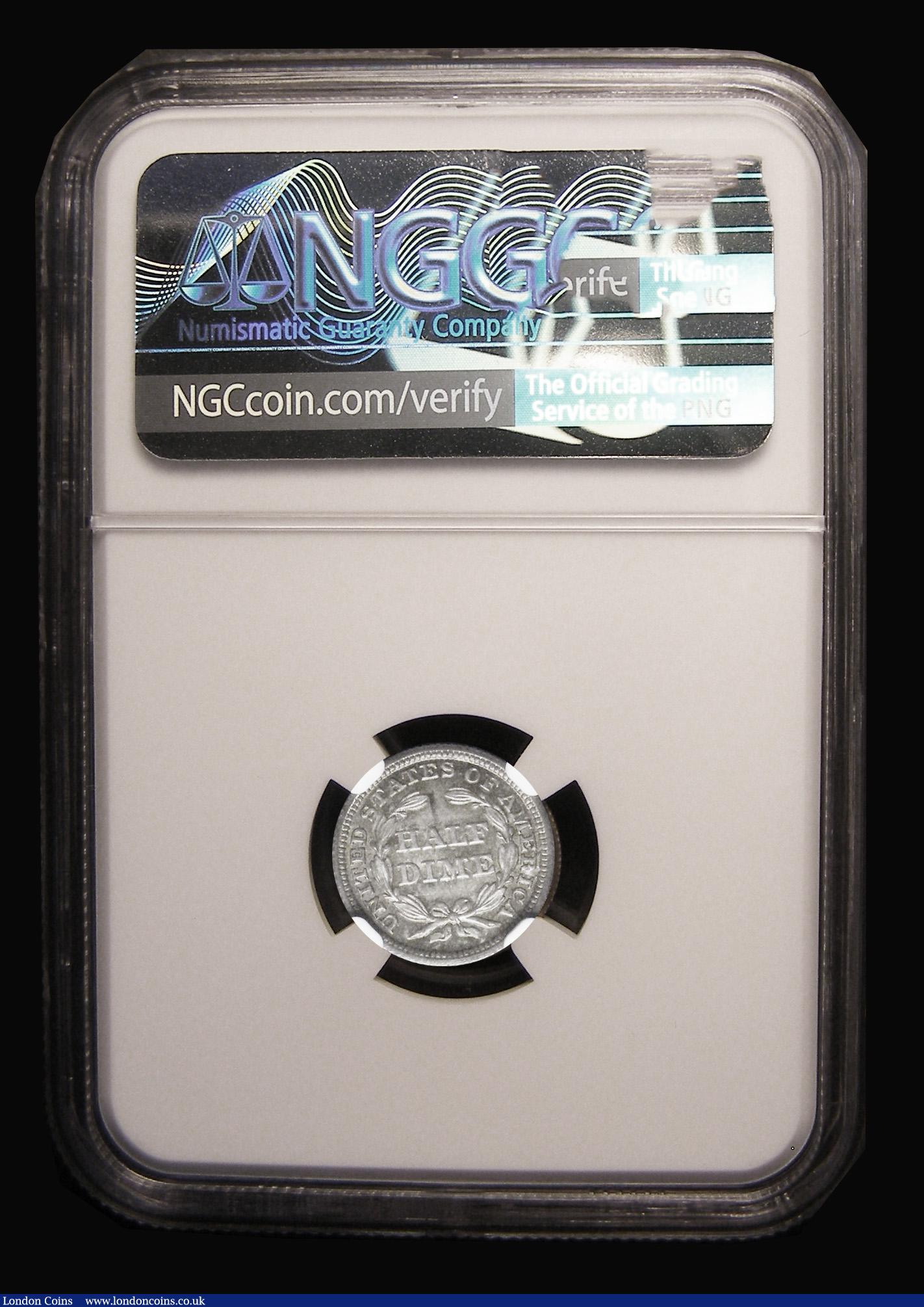 London Coins : A193 : Lot 971 : USA Half Dime 1845 NGC MS66 very desirable thus 