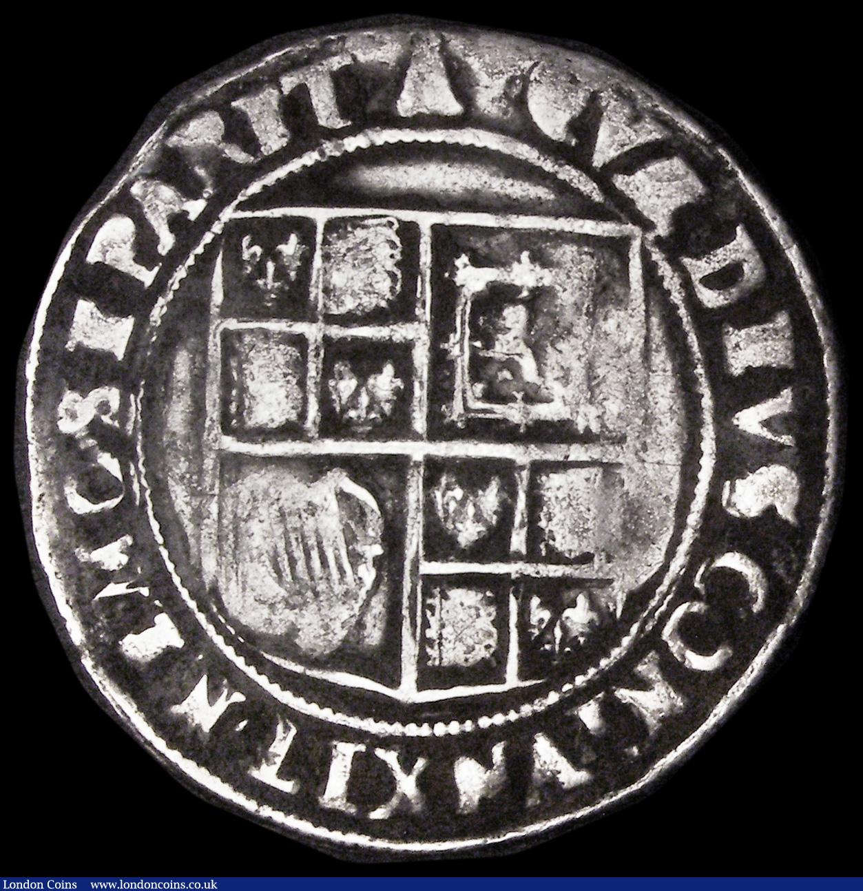 London Coins : A194 : Lot 1053 : Shilling James I Second Coinage, Fourth Bust, S.2655 mintmark Bell about Fine