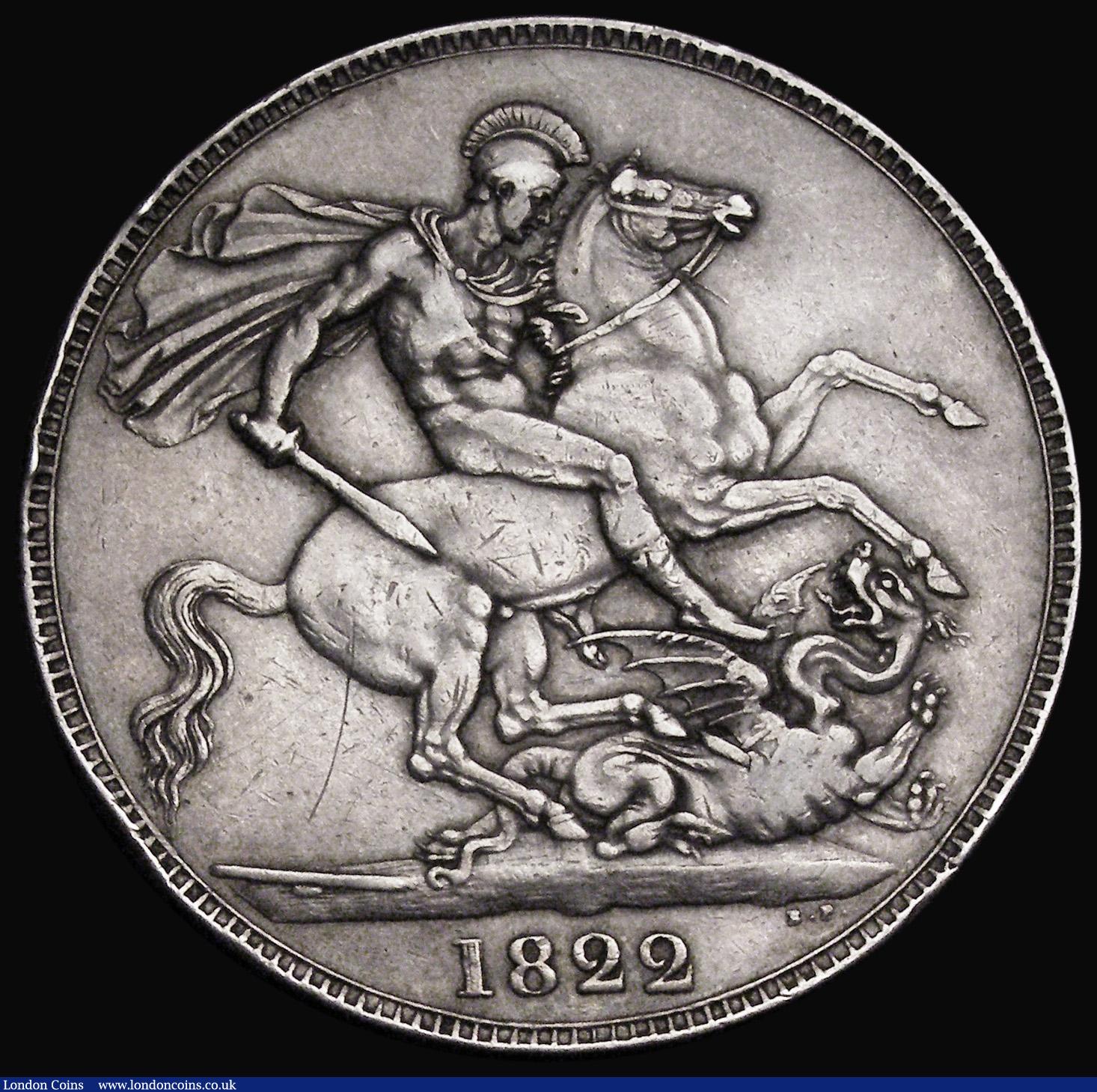 London Coins : A194 : Lot 1098 : Crown 1822 TERTIO ESC 252, Bull 2320 VF