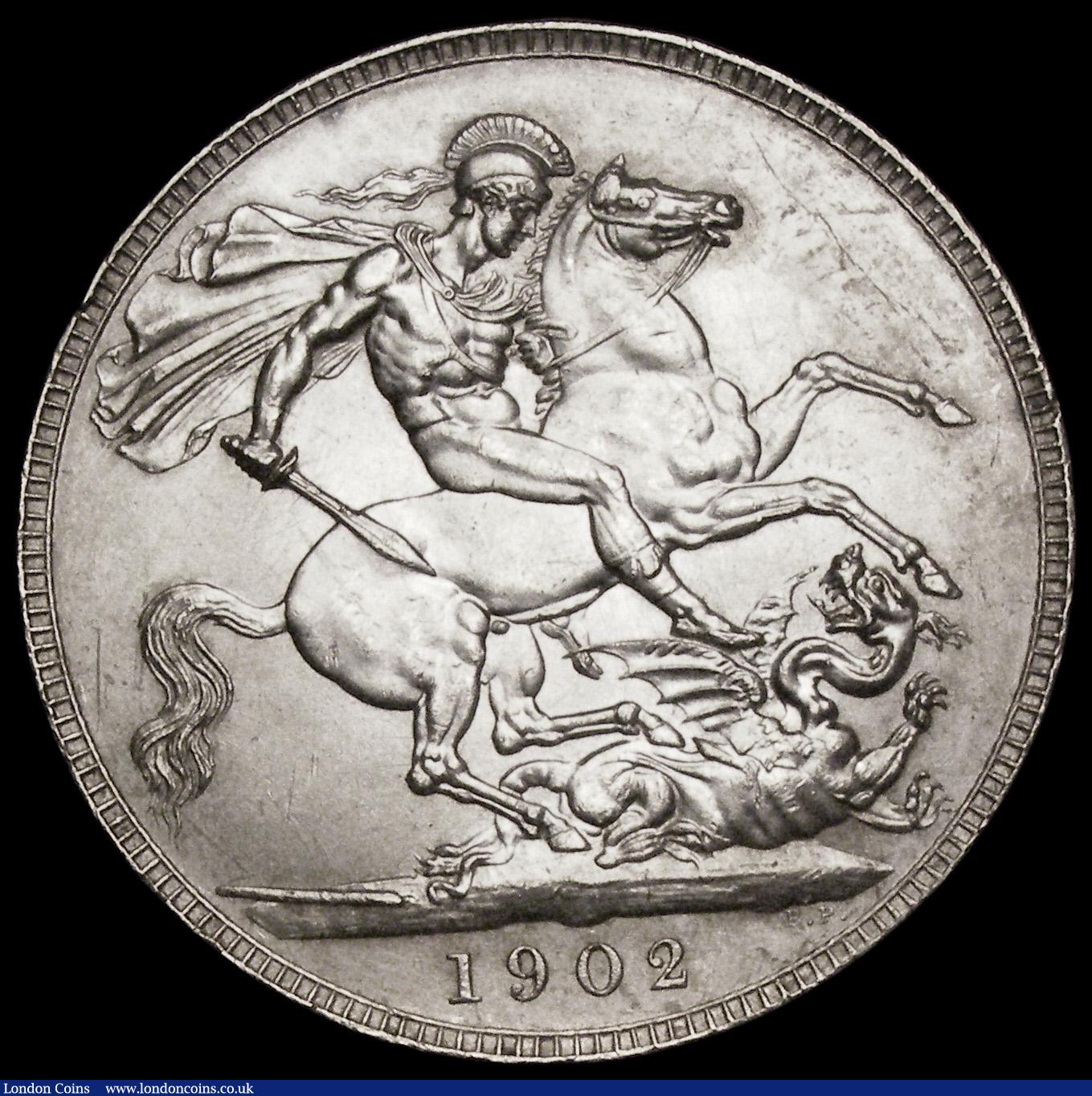 London Coins : A194 : Lot 1111 : Crown 1902 Currency Issue ESC 361, Bull 3560 Lustrous UNC with contact marks 