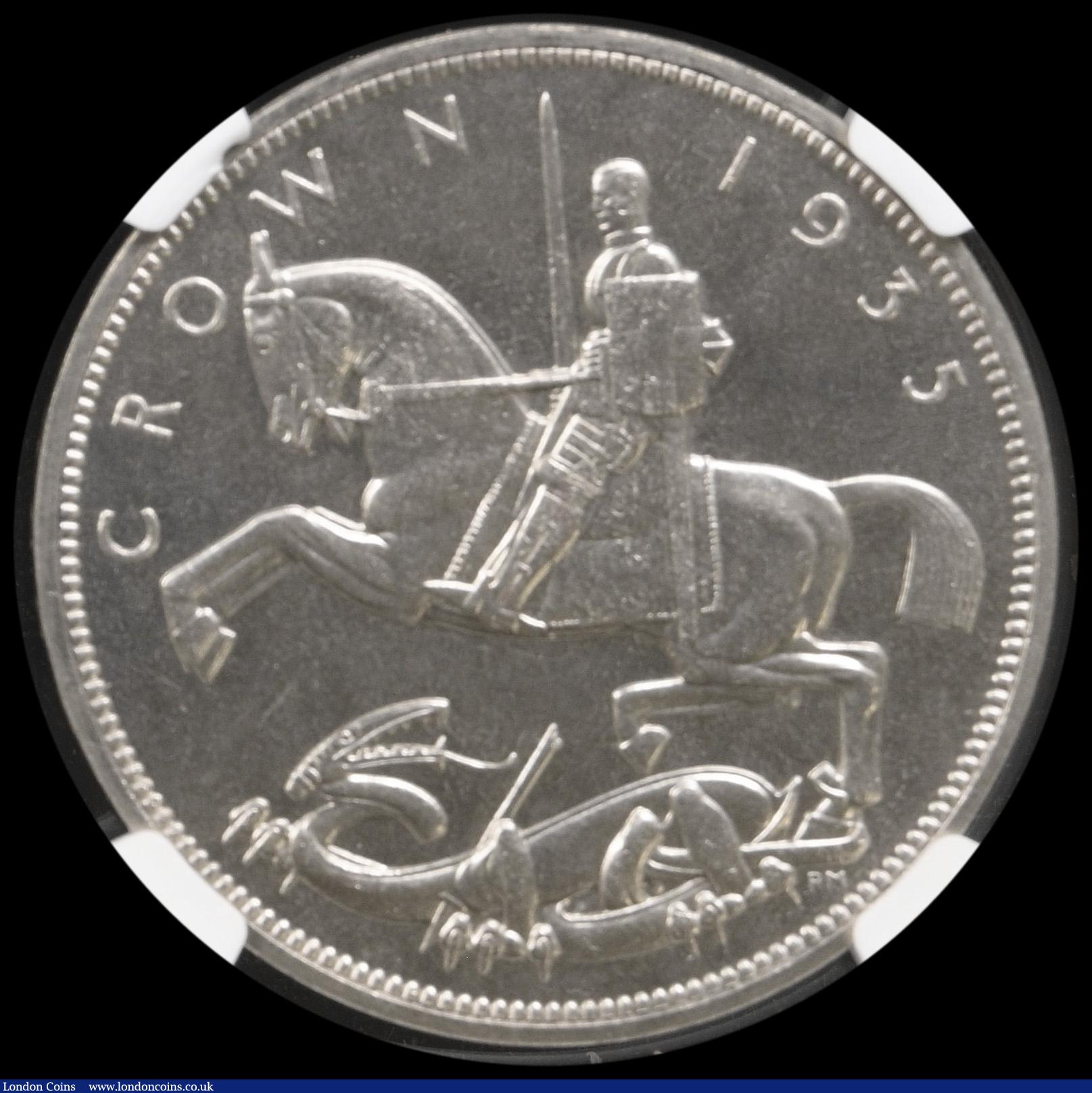 London Coins : A194 : Lot 1136 : Crown 1935 Specimen ESC 376, Bull 3652 in an NGC holder and graded NGC SP65