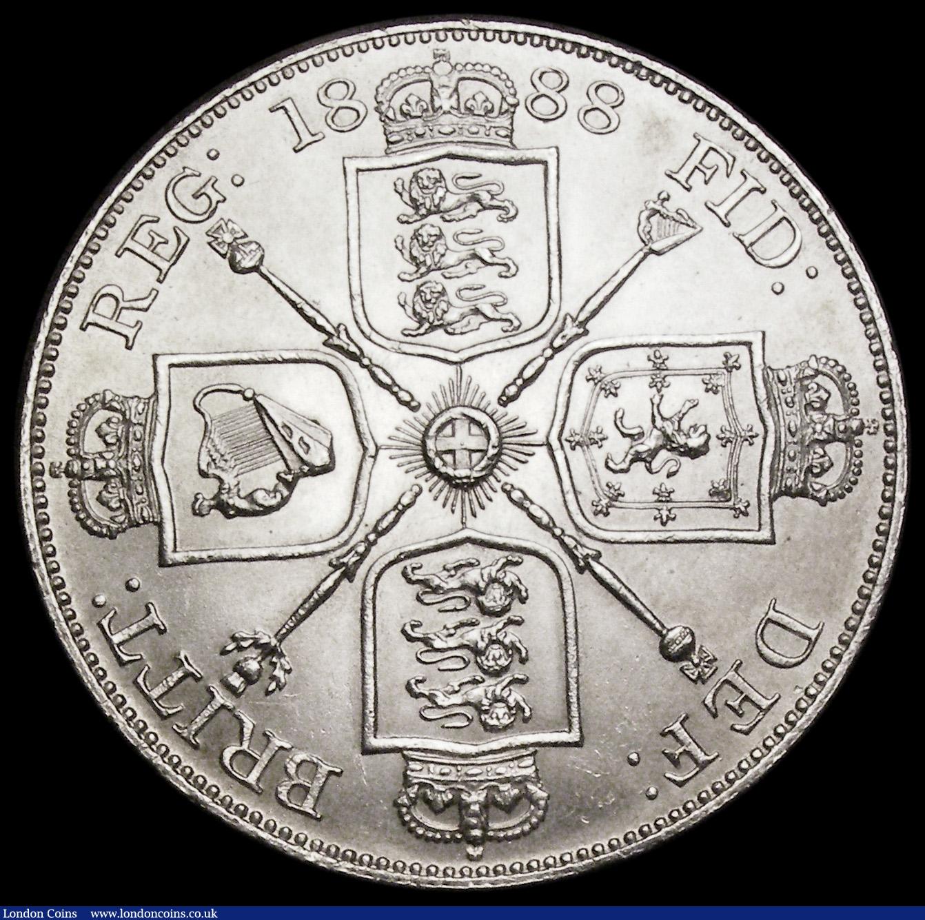London Coins : A194 : Lot 1153 : Double Florin 1888 ESC 397, Bull 2699 bright EF/UNC