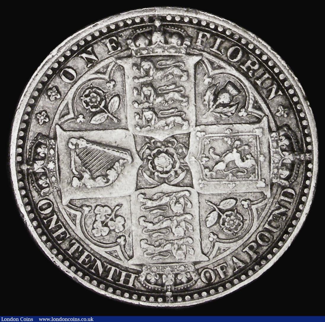 London Coins : A194 : Lot 1195 : Florin 1849 ESC 802, Bull 2815 VF