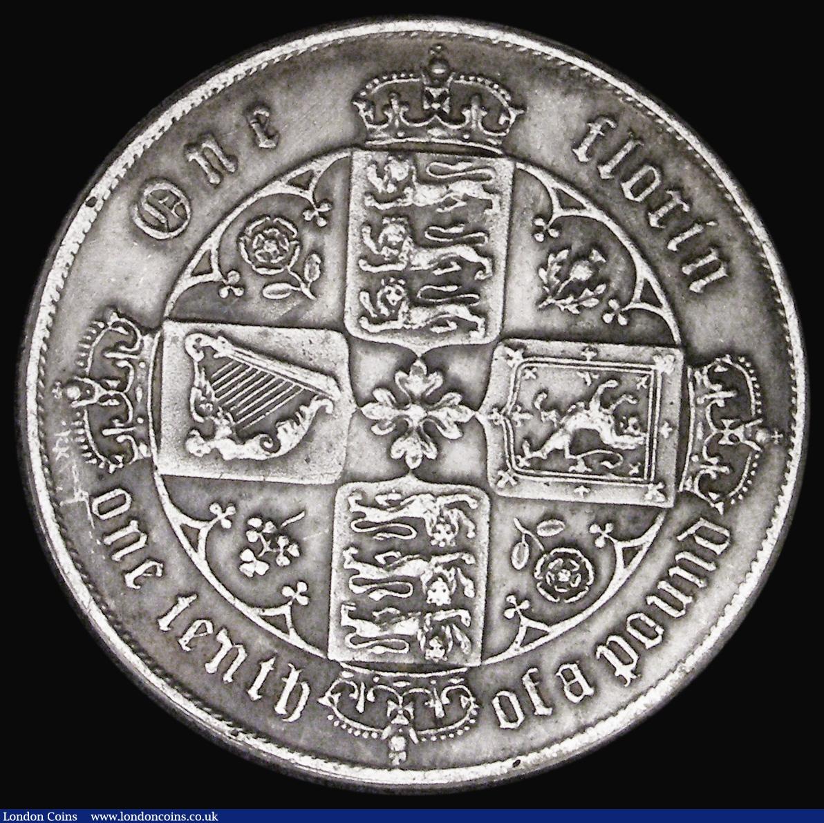 London Coins : A194 : Lot 1198 : Florin 1864 ESC 824 Die Number 64 NEF and cleaned